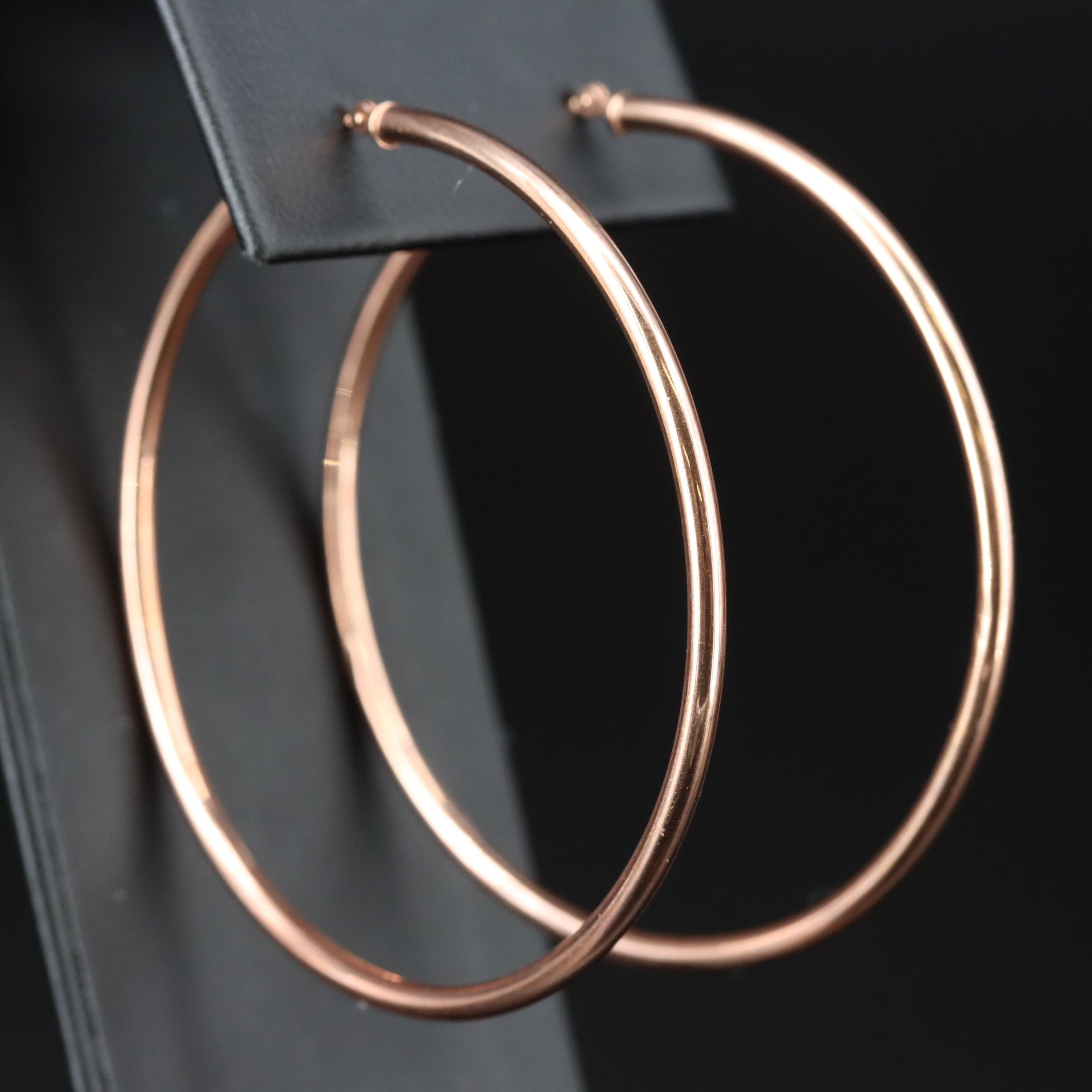 14K Rose Gold Hoops