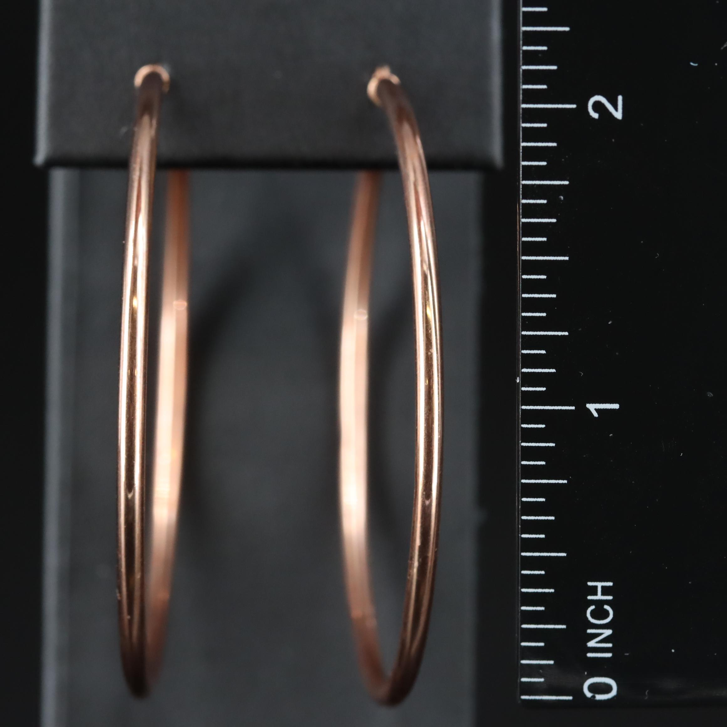 14K Rose Gold Hoops