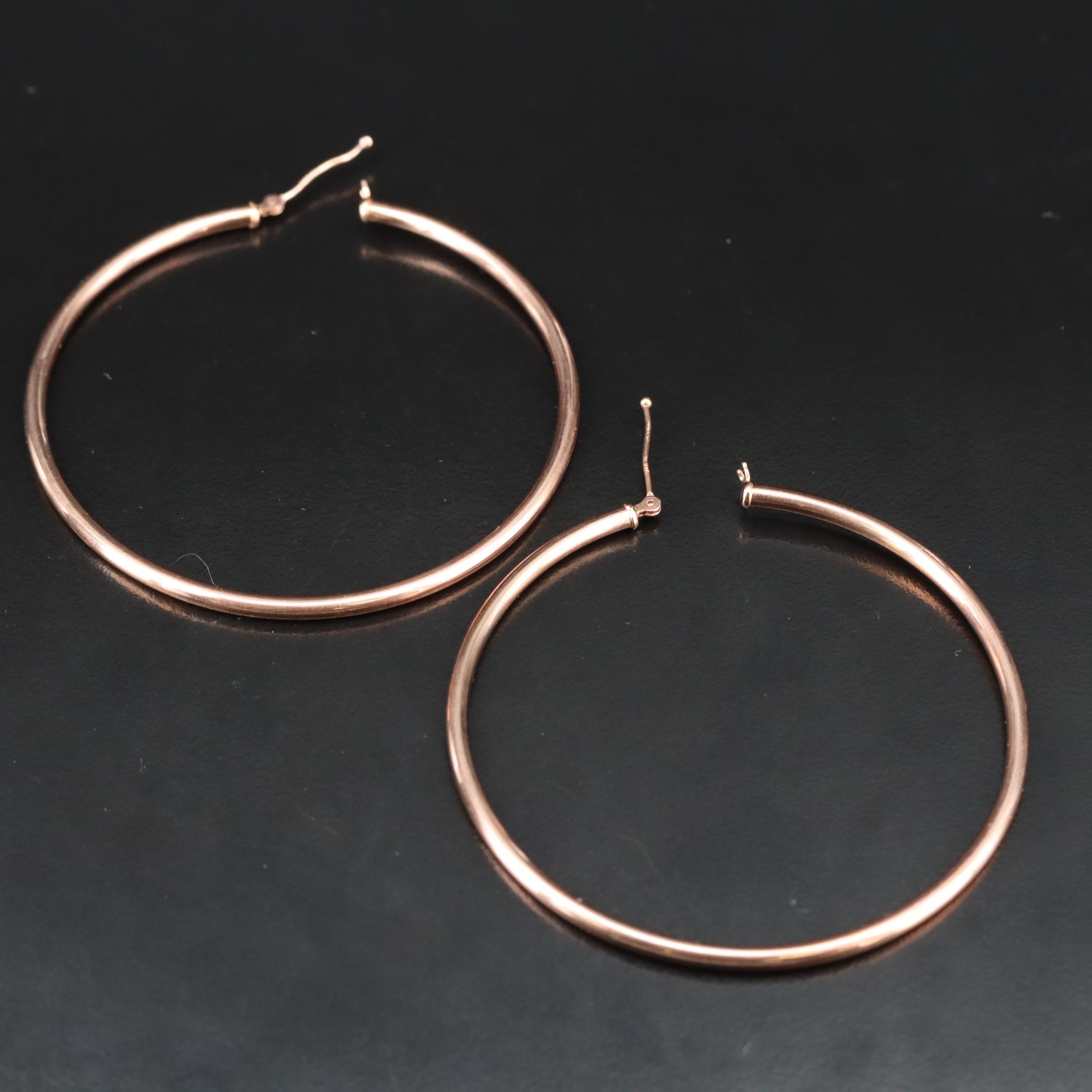 14K Rose Gold Hoops
