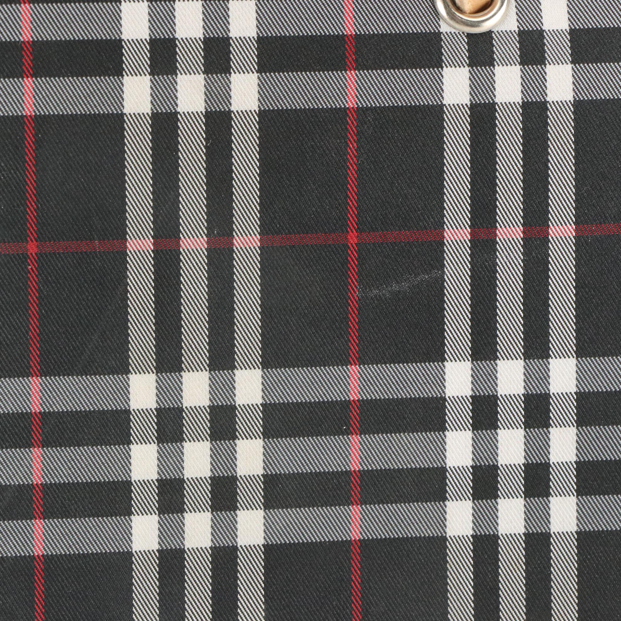 Burberry Blue Check Nylon Tote