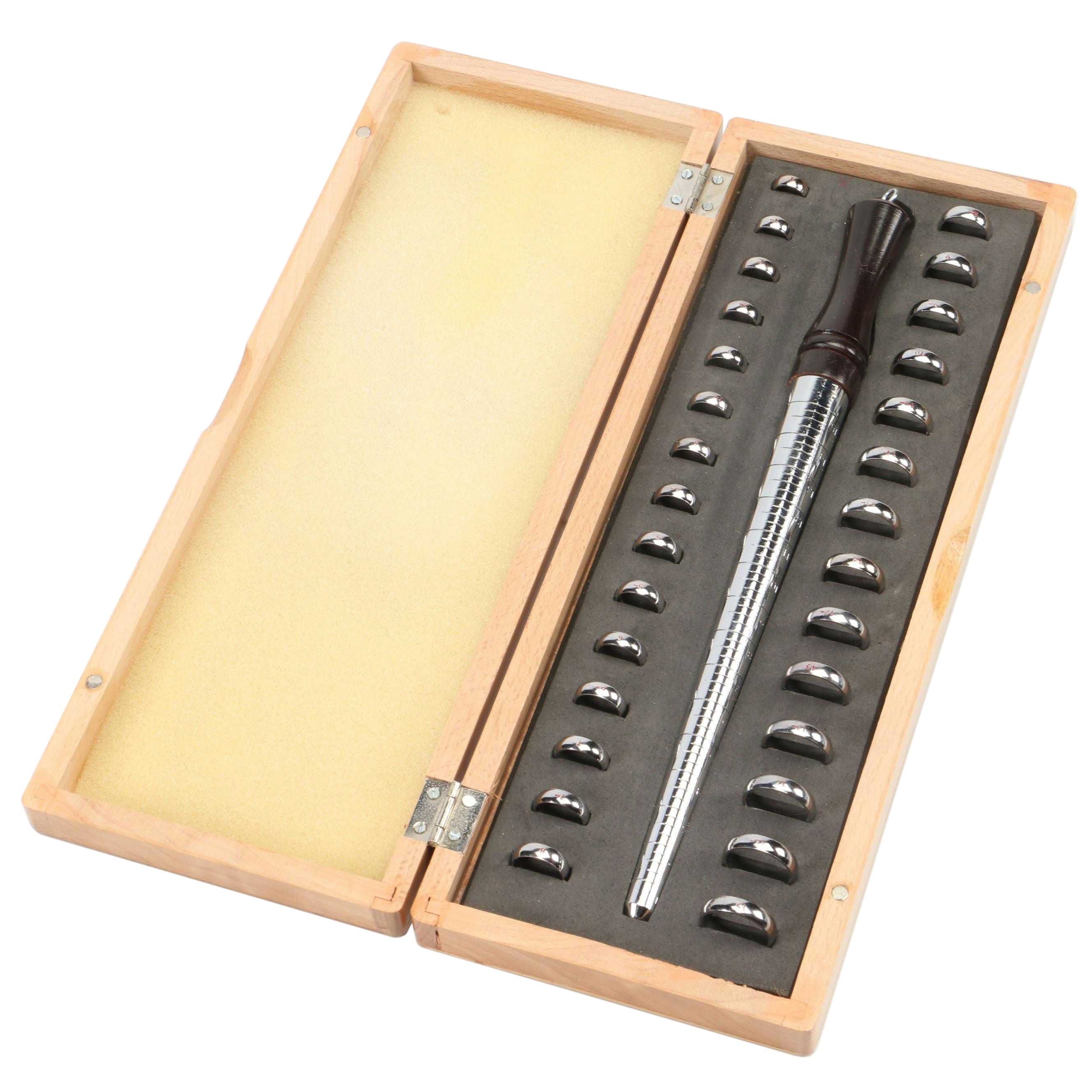 Jeweler's Ring Mandrel With Test Rings in Carry Case