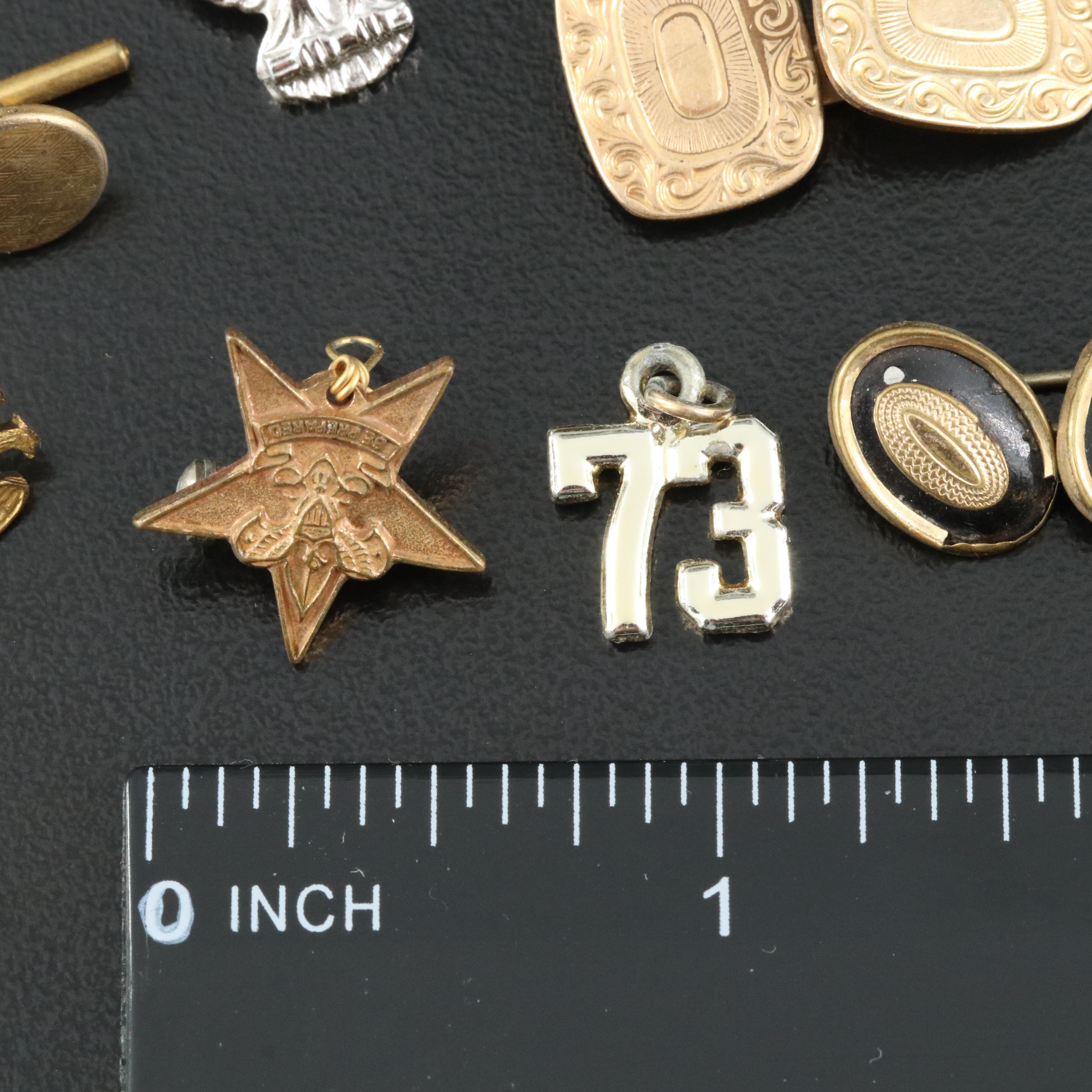 10K Pins & Norwegian Elvik & Co. Sterling Cufflinks Featured in Vintage Jewelry