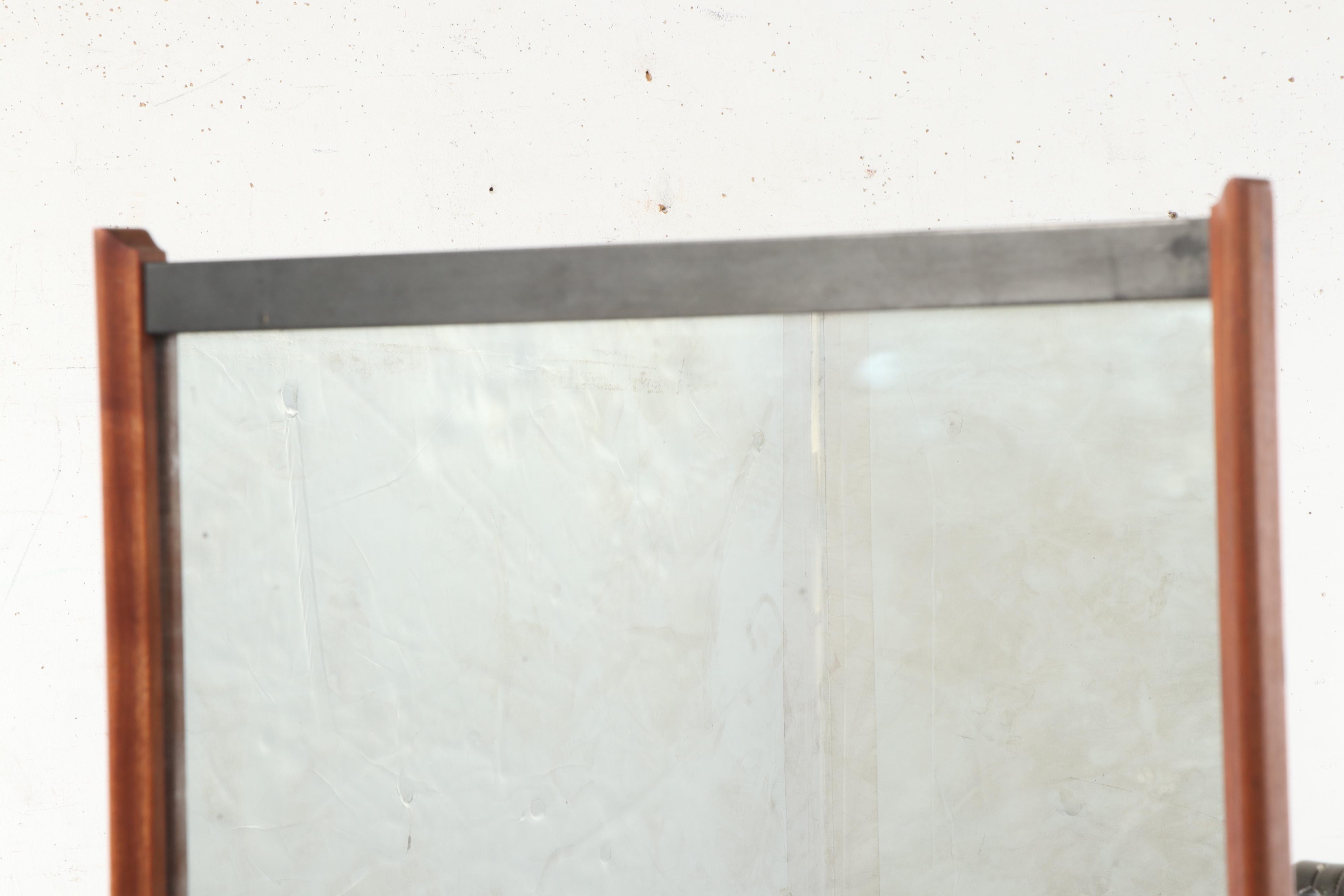 Mid Century Modern Walnut Finish Dresser with Mirror, 1970s-1980s