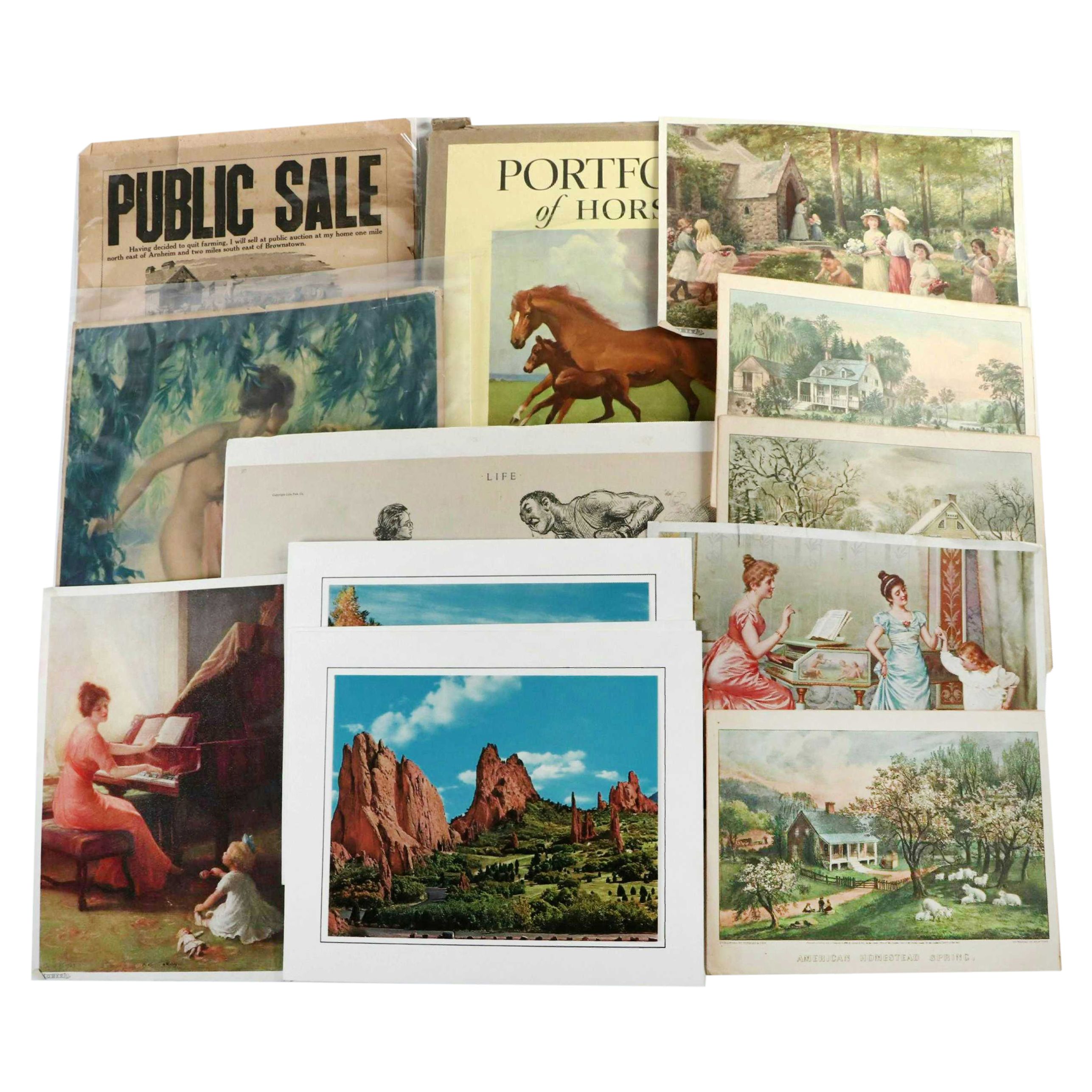 "Grit" Newspaper Lithograph Prints, Public Sale Advertisement and More