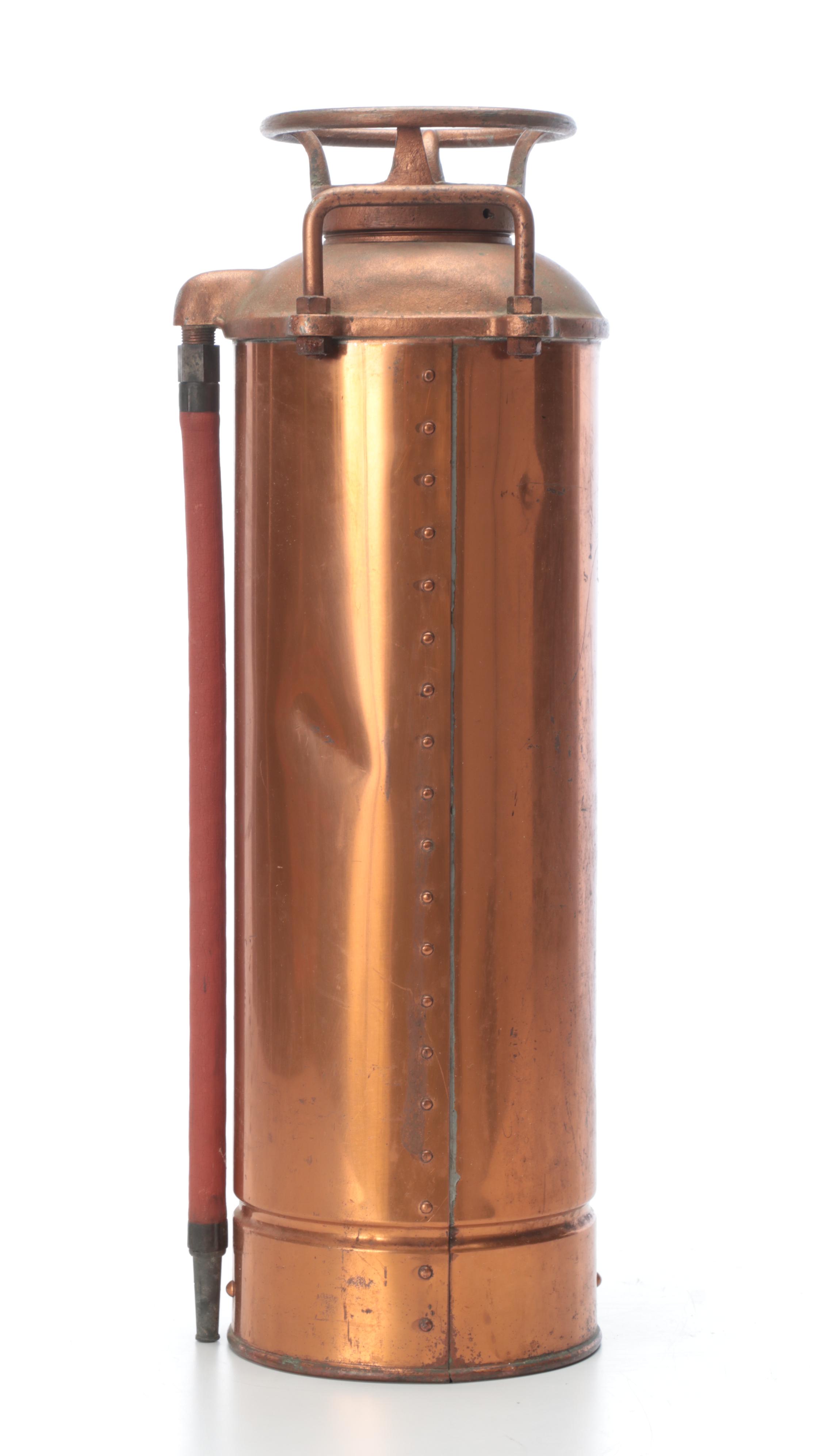 Phister Soda-Acid Copper Fire Extinguisher, Early 20th Century