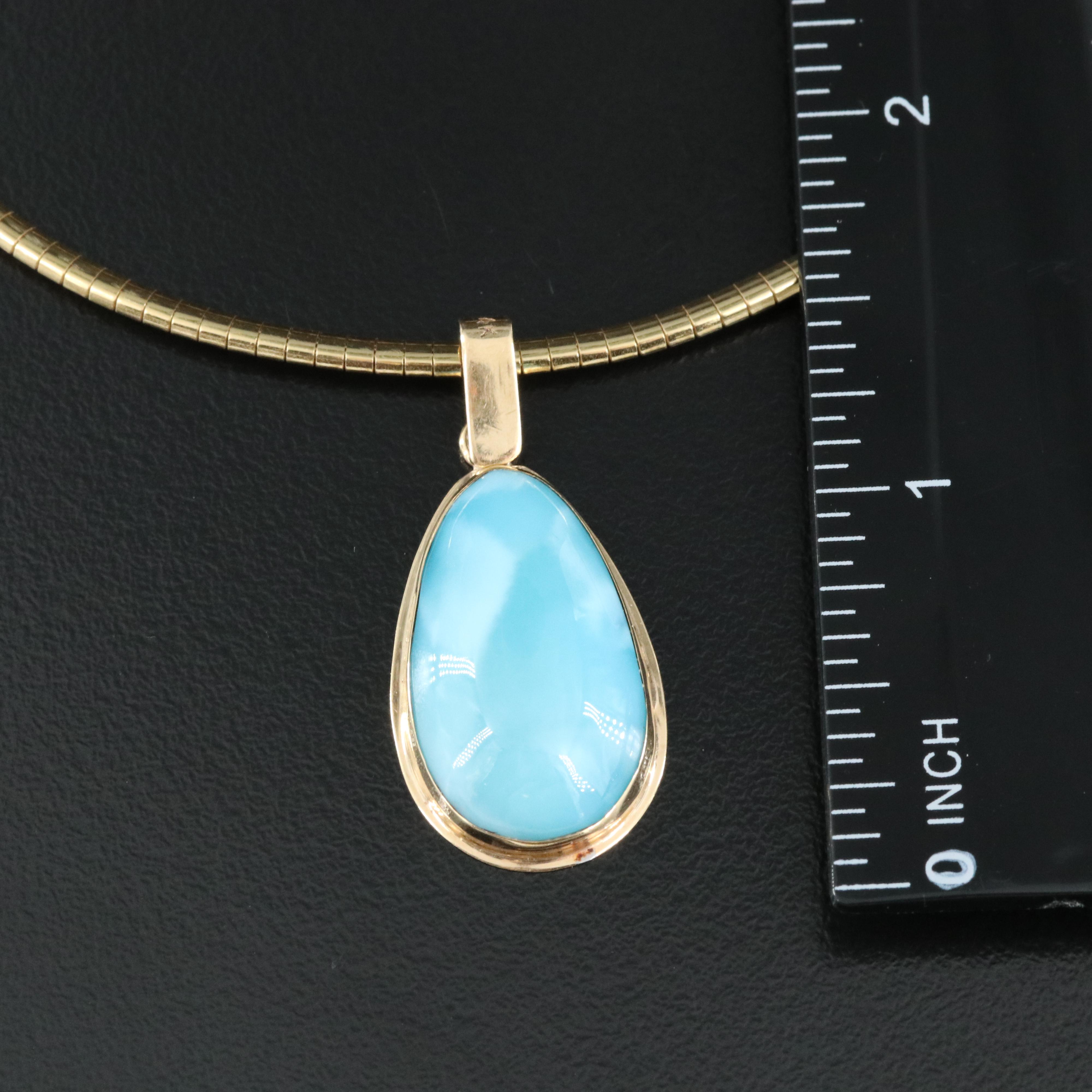 14K Larimar Pendant Necklace
