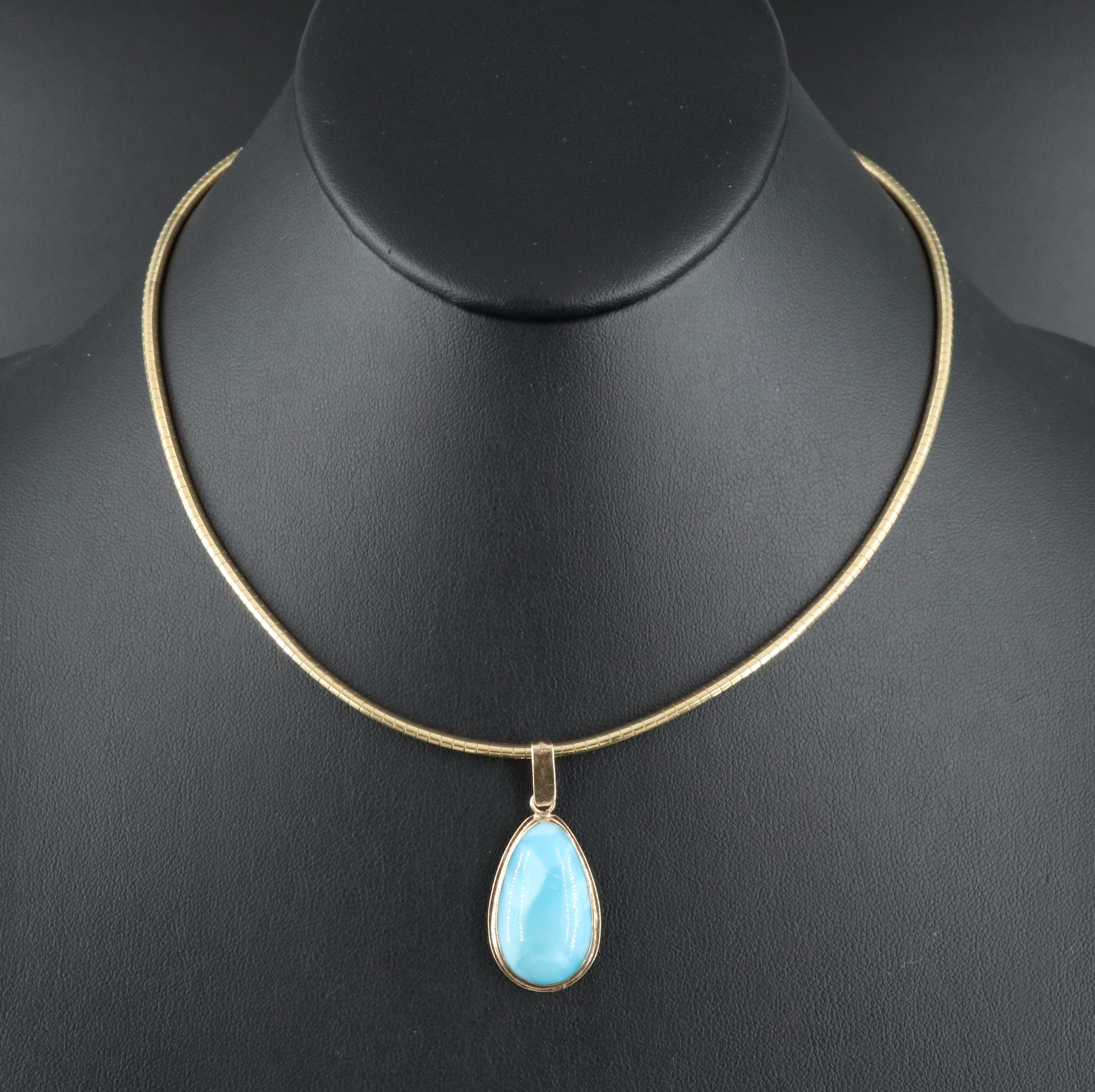 14K Larimar Pendant Necklace