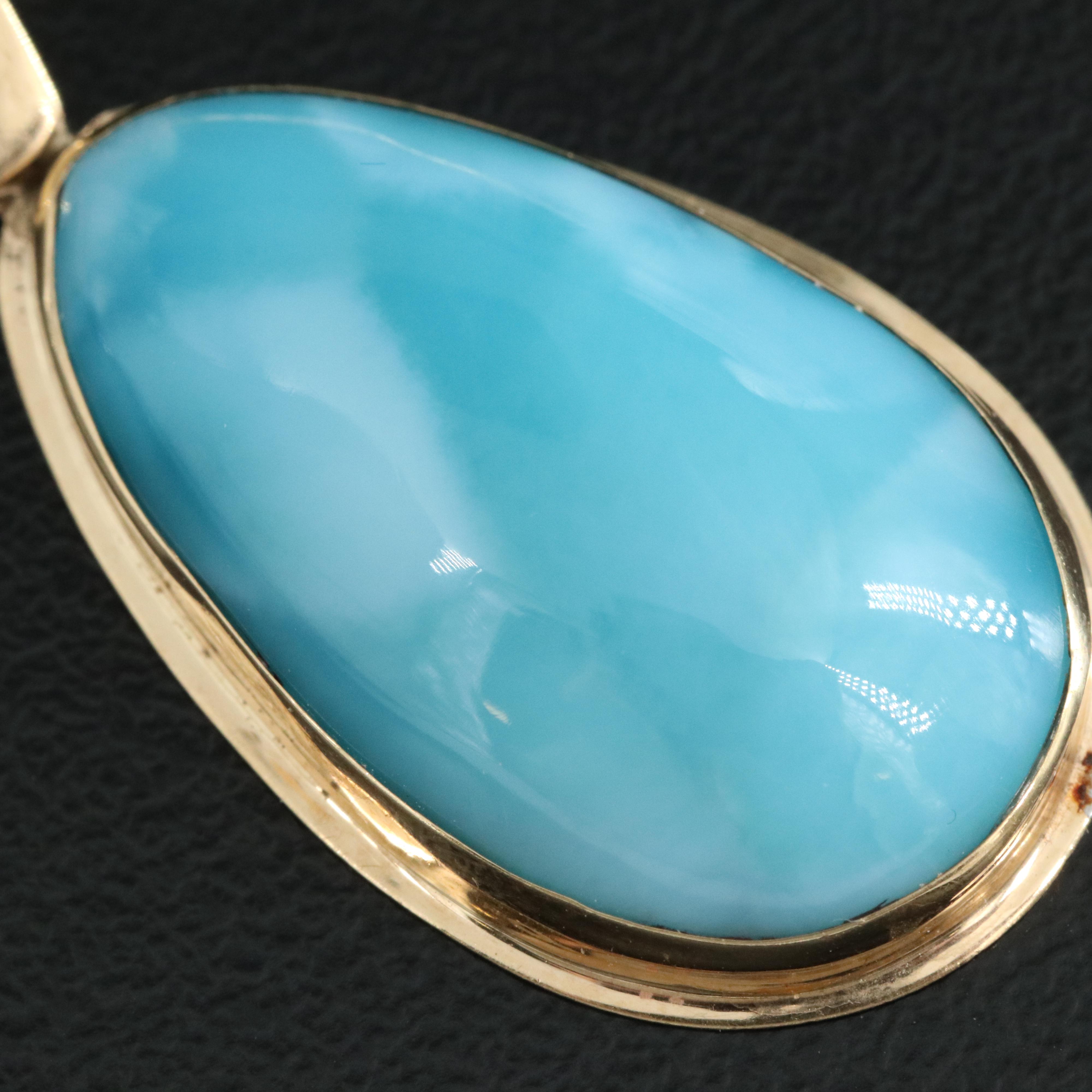 14K Larimar Pendant Necklace
