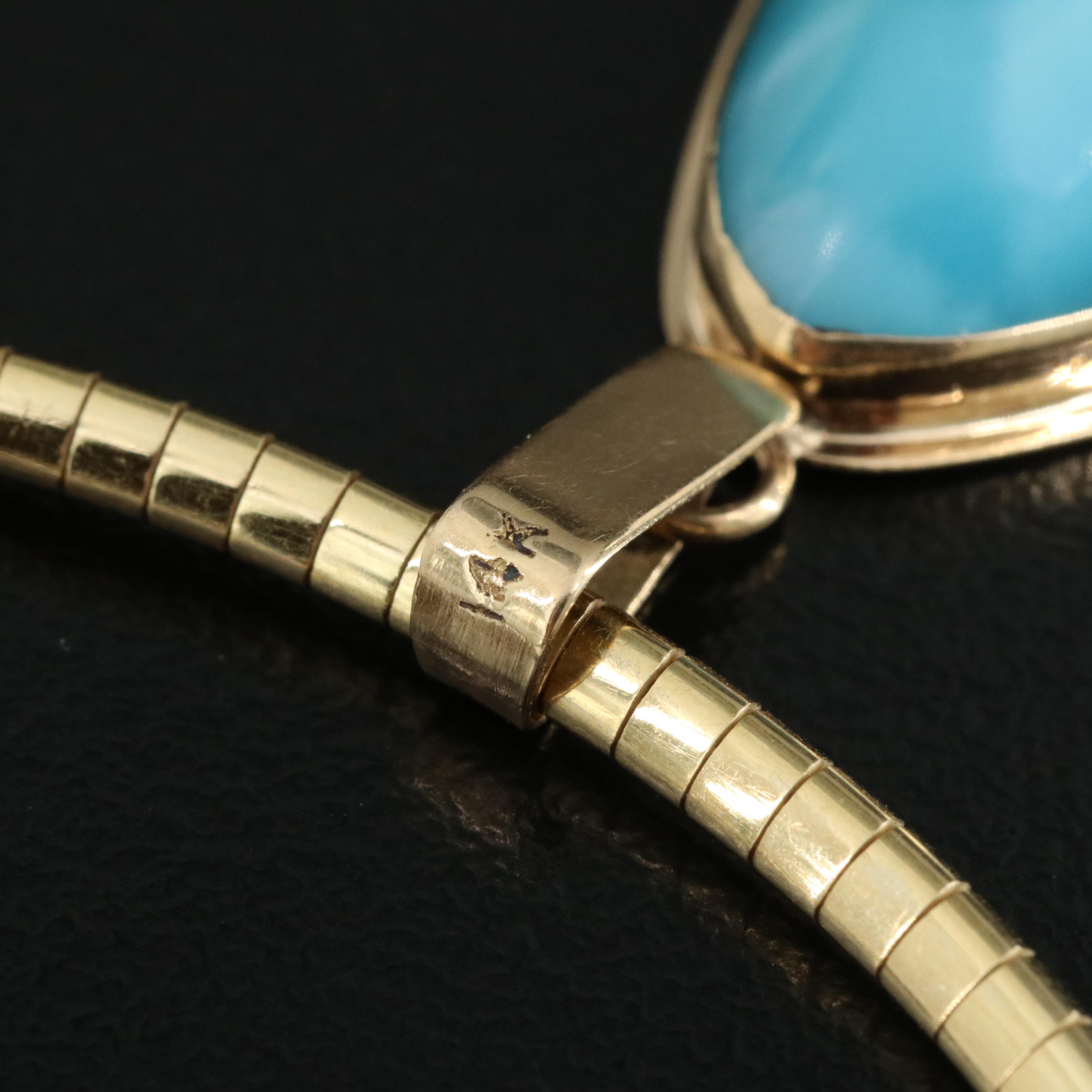 14K Larimar Pendant Necklace