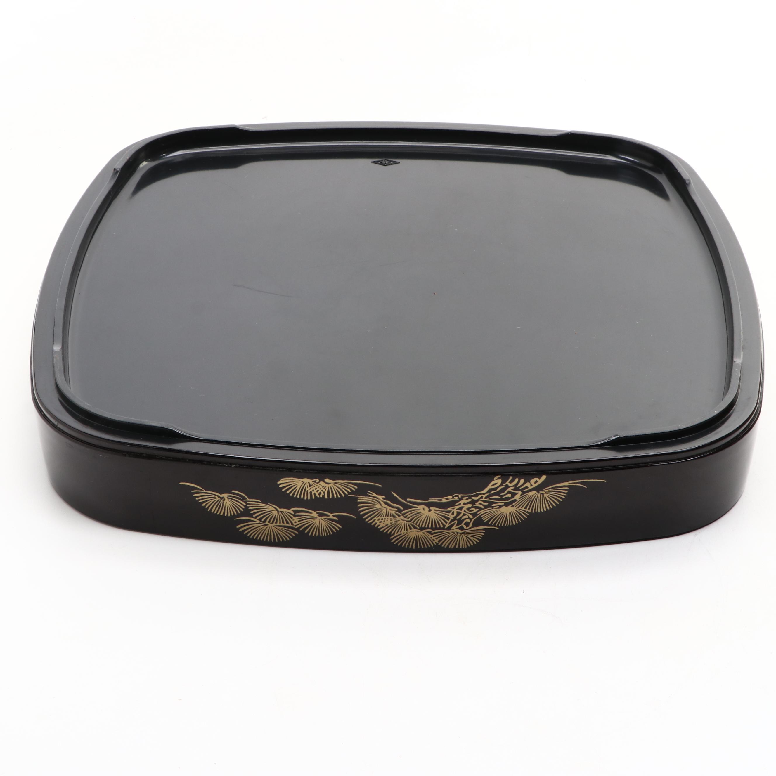 Yamada Heiando Co. Japanese Lacquer Ware Platter and Plates