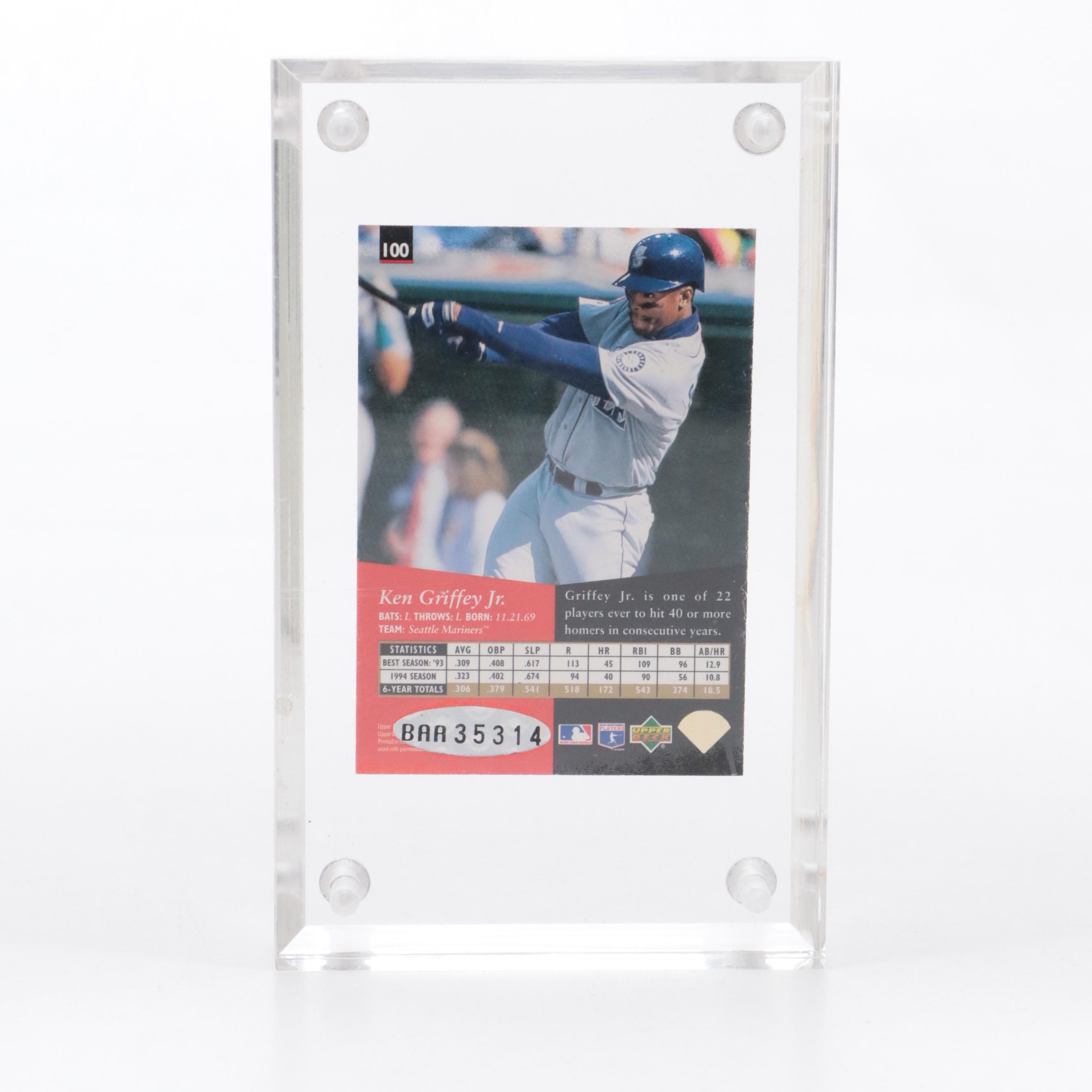 1995 Upper Deck Ken Griffey Jr. #100 Signed Baseball Card