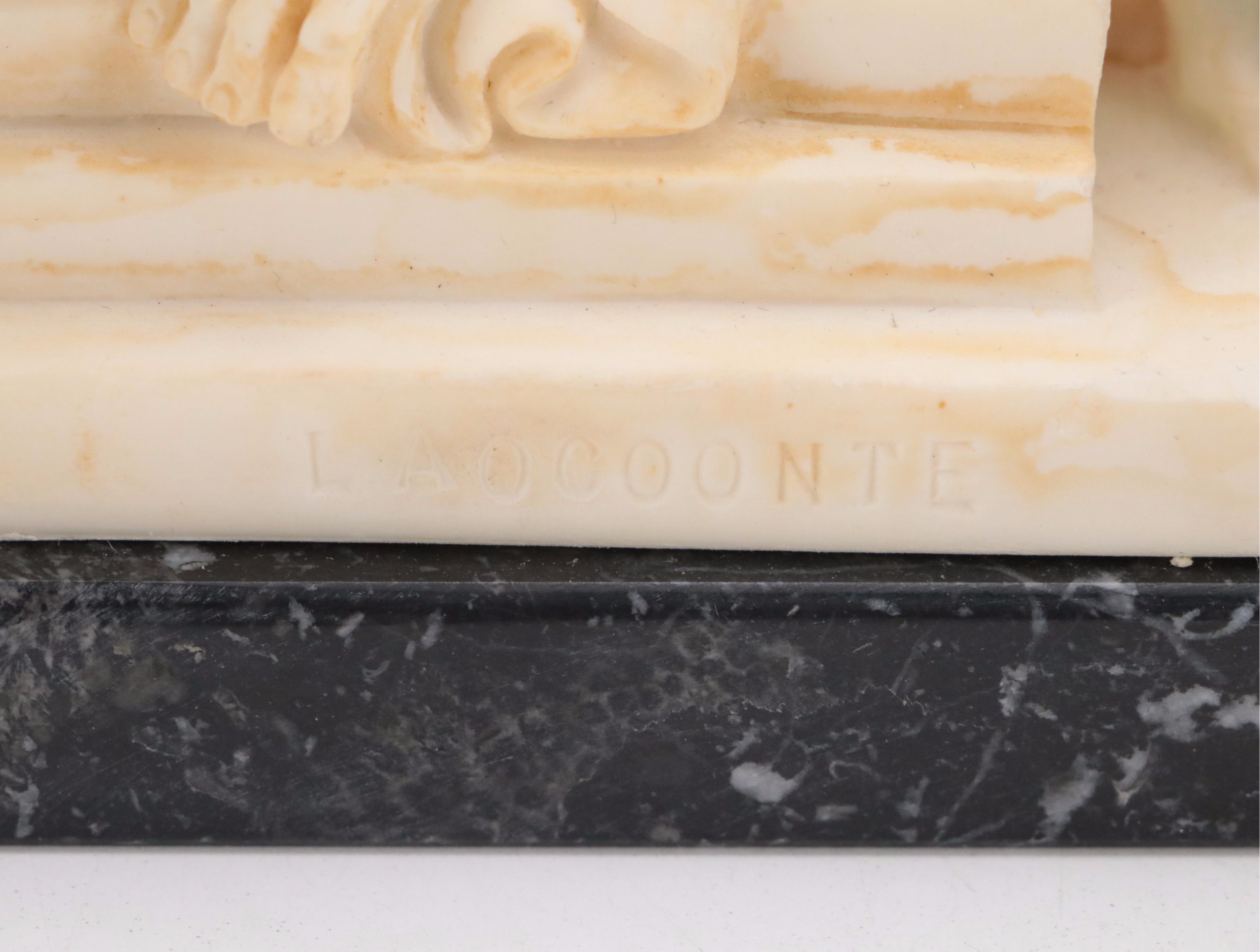 Amilcare Santini Composite Figurine on Marble After "Laocoön and His Sons"