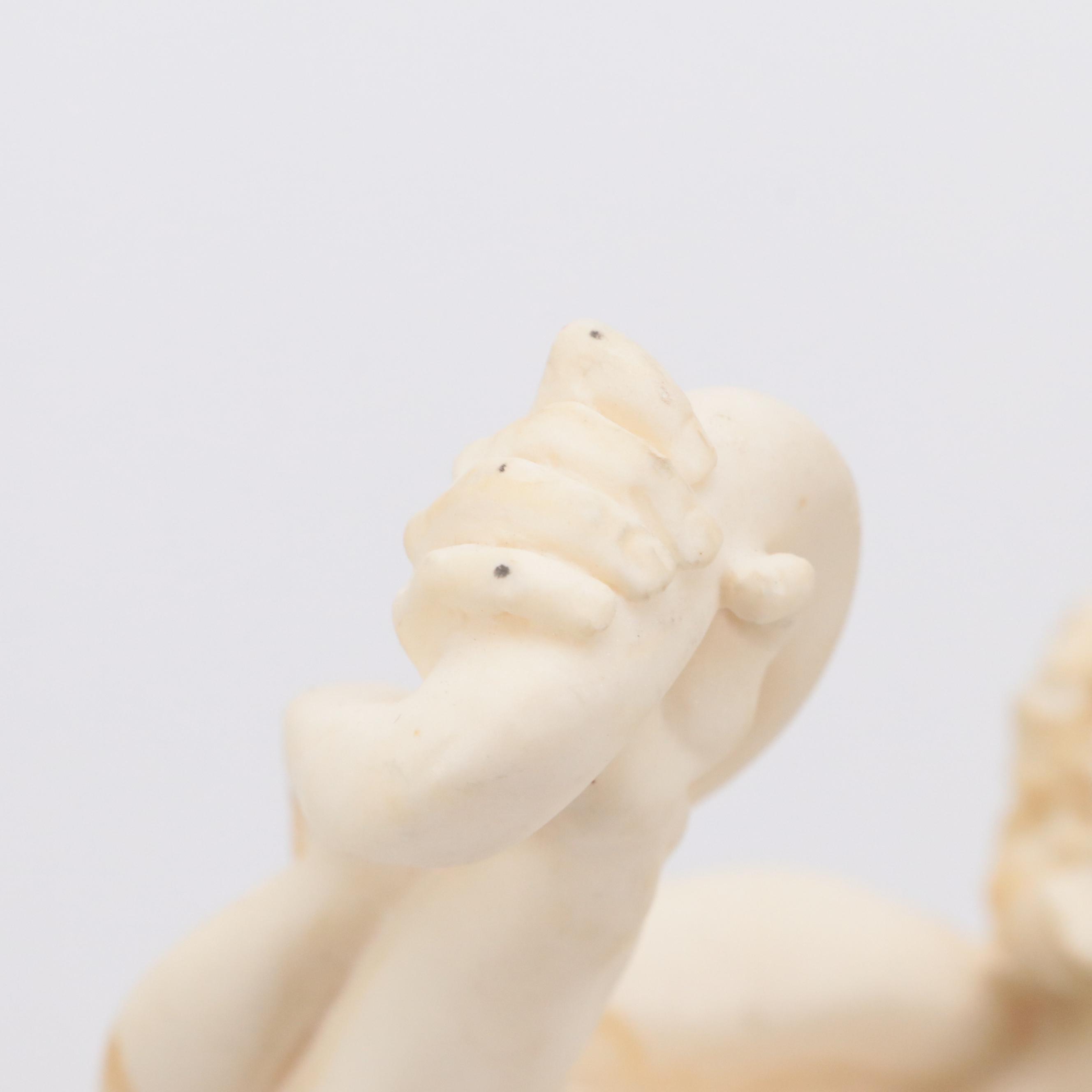 Amilcare Santini Composite Figurine on Marble After "Laocoön and His Sons"