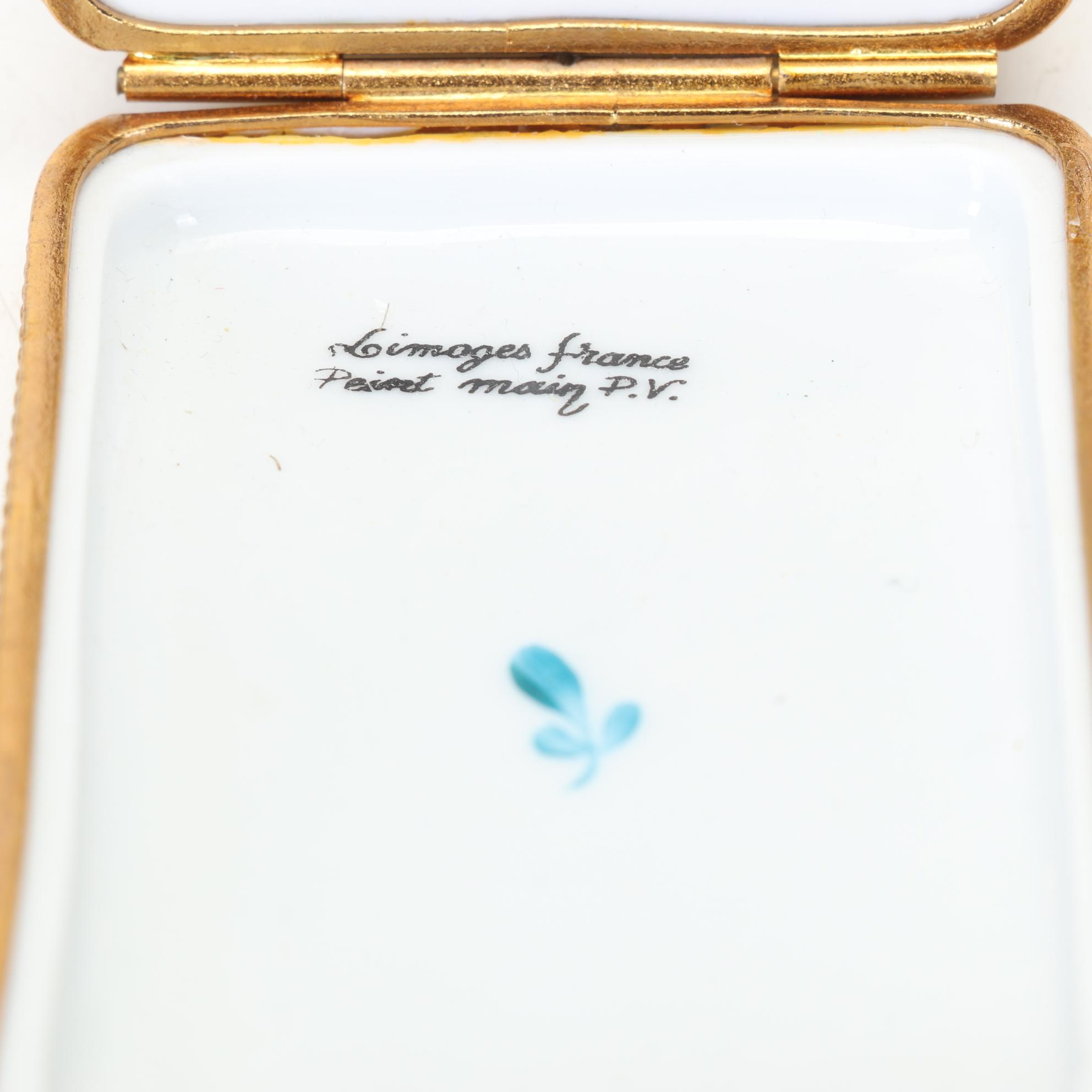 Limoges Hand Painted Couple Snuggled In Bed Hinged Trinket Box