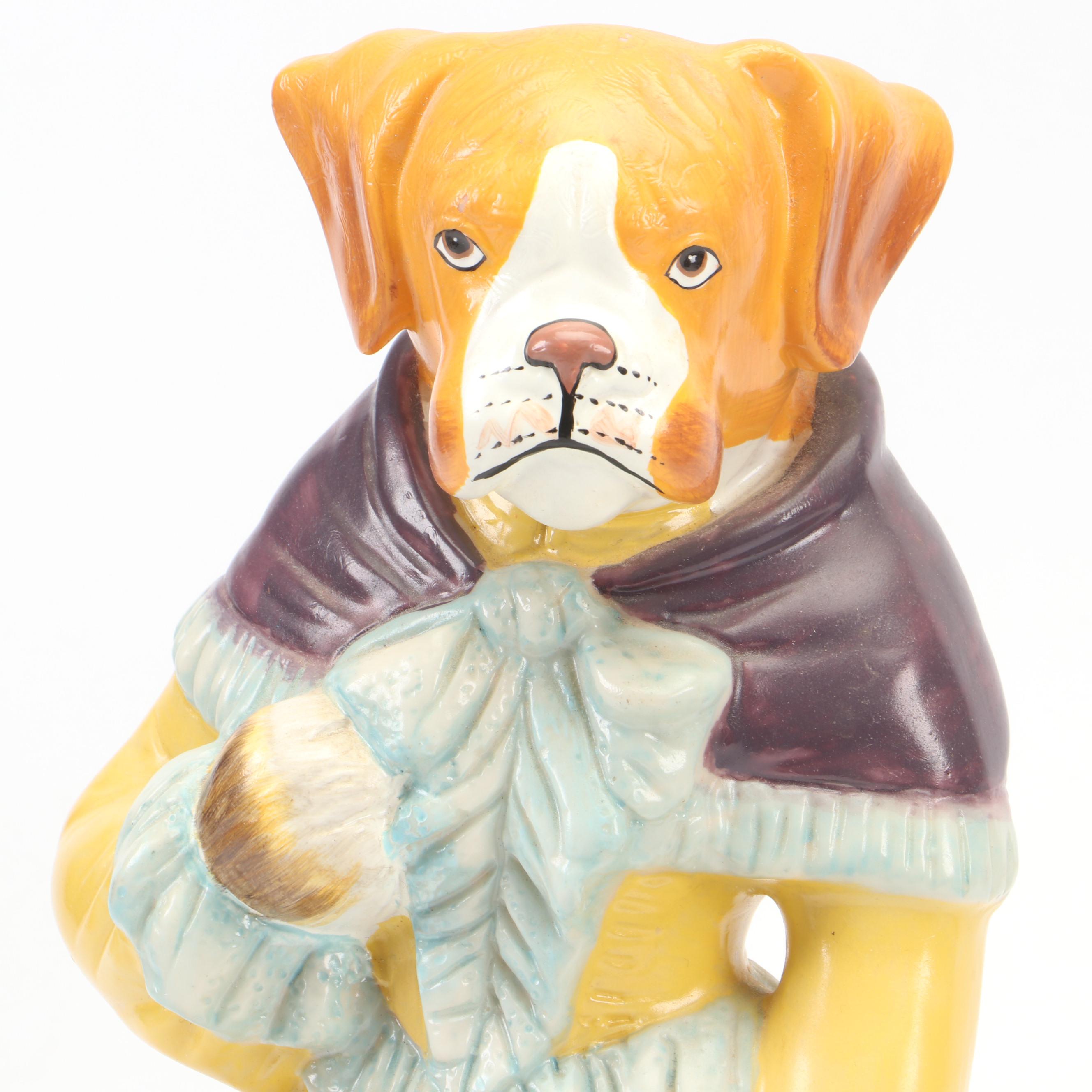 Mann Ceramic "Mrs Watson" Anthropomorphic Boxer Dog in Dress Figurine