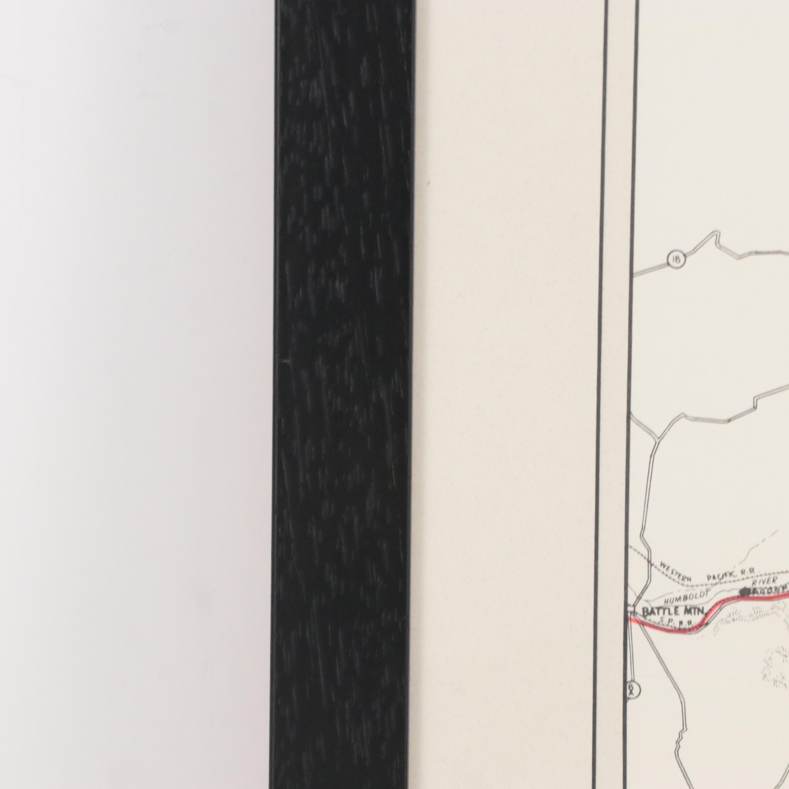 Lithograph Map of Pioneer Trails Across Utah