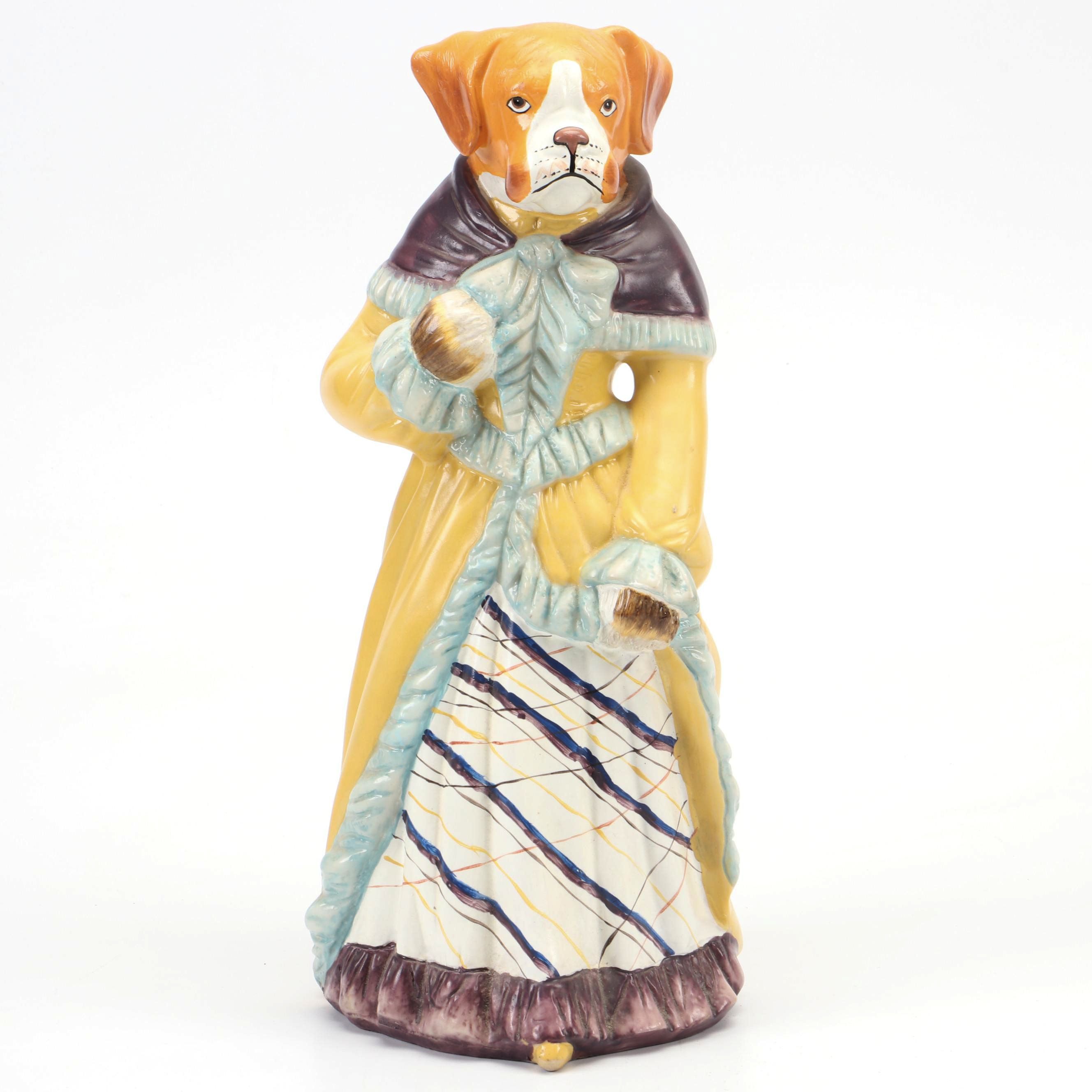 Mann Ceramic "Mrs Watson" Anthropomorphic Boxer Dog in Dress Figurine