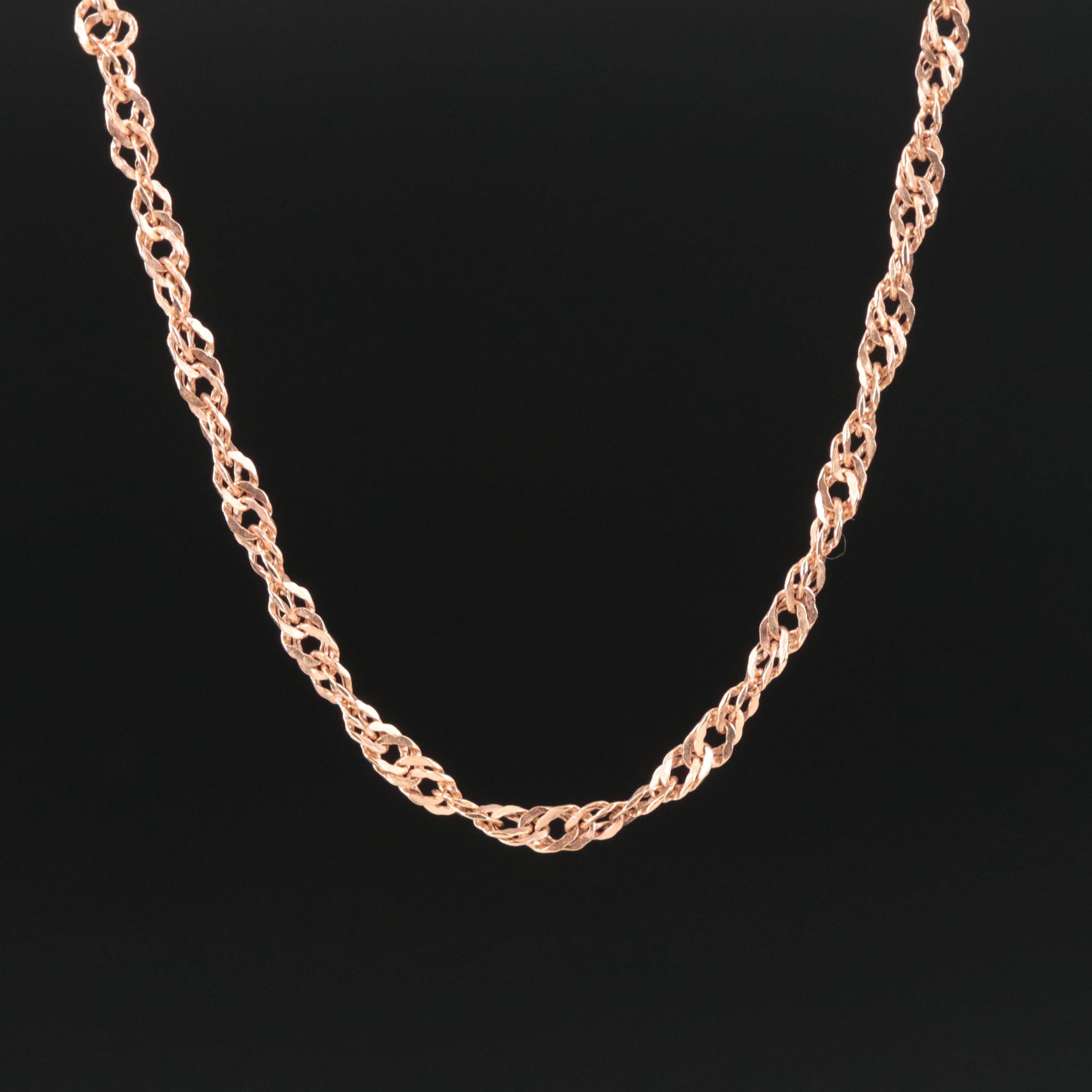 Italian 14K Rose Gold Chain Necklace