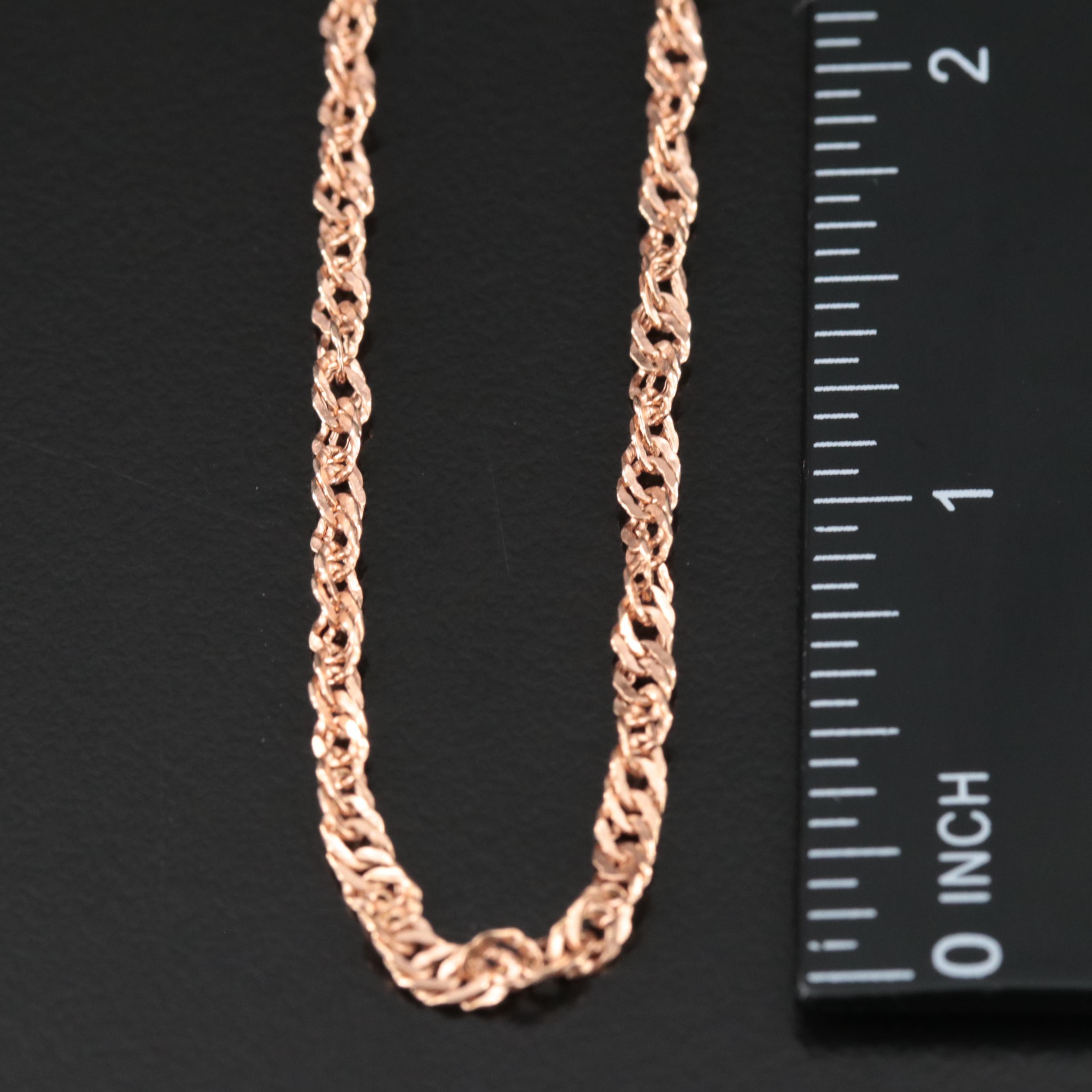 Italian 14K Rose Gold Chain Necklace