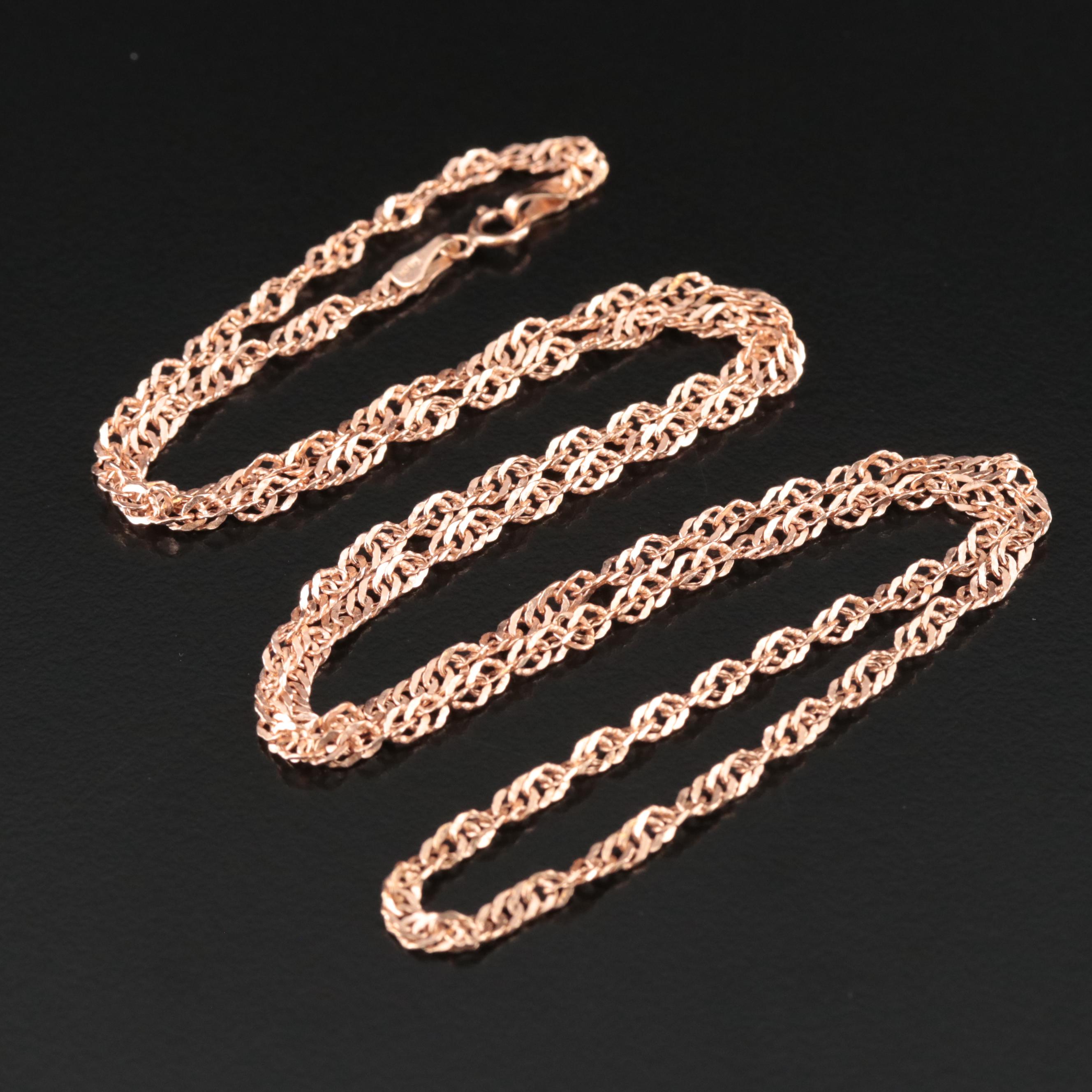 Italian 14K Rose Gold Chain Necklace