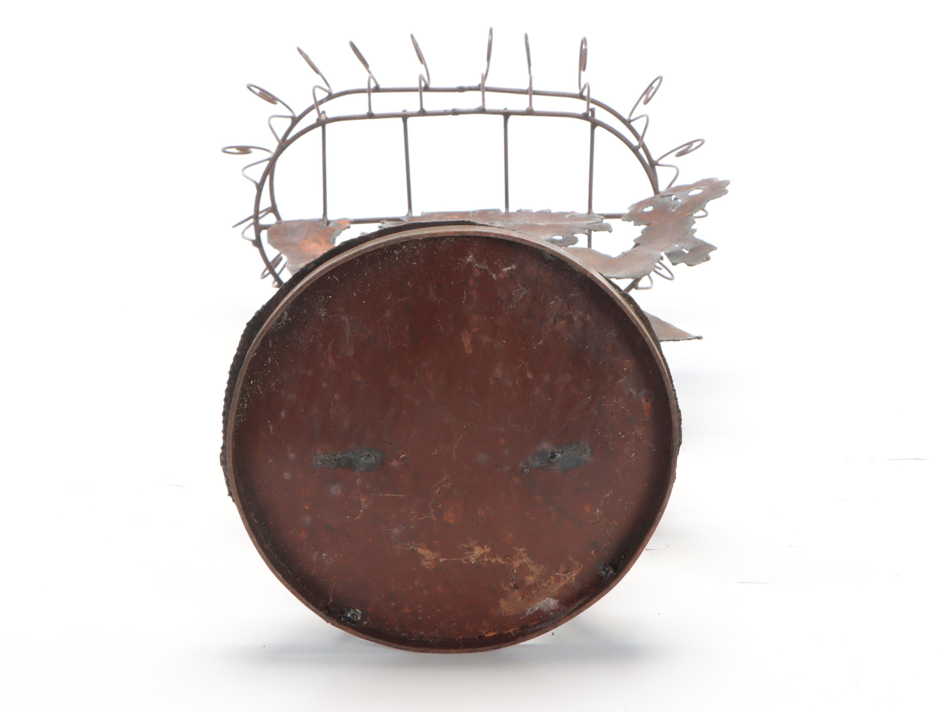 Sheet Metal Cutout Figural Wire Planter