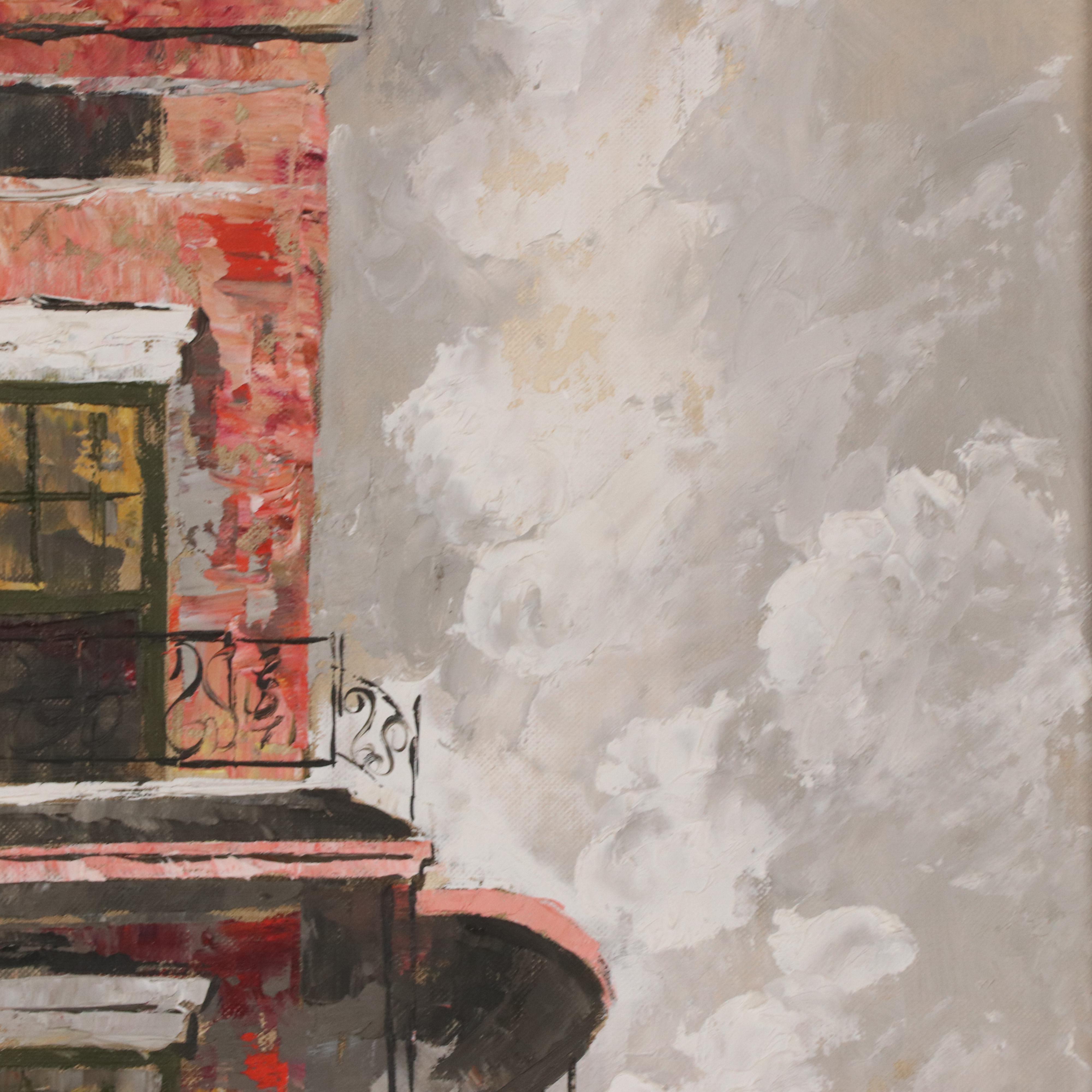 Edmund "Ed" Blouin, Jr. French Quarter Street Scene Oil Painting