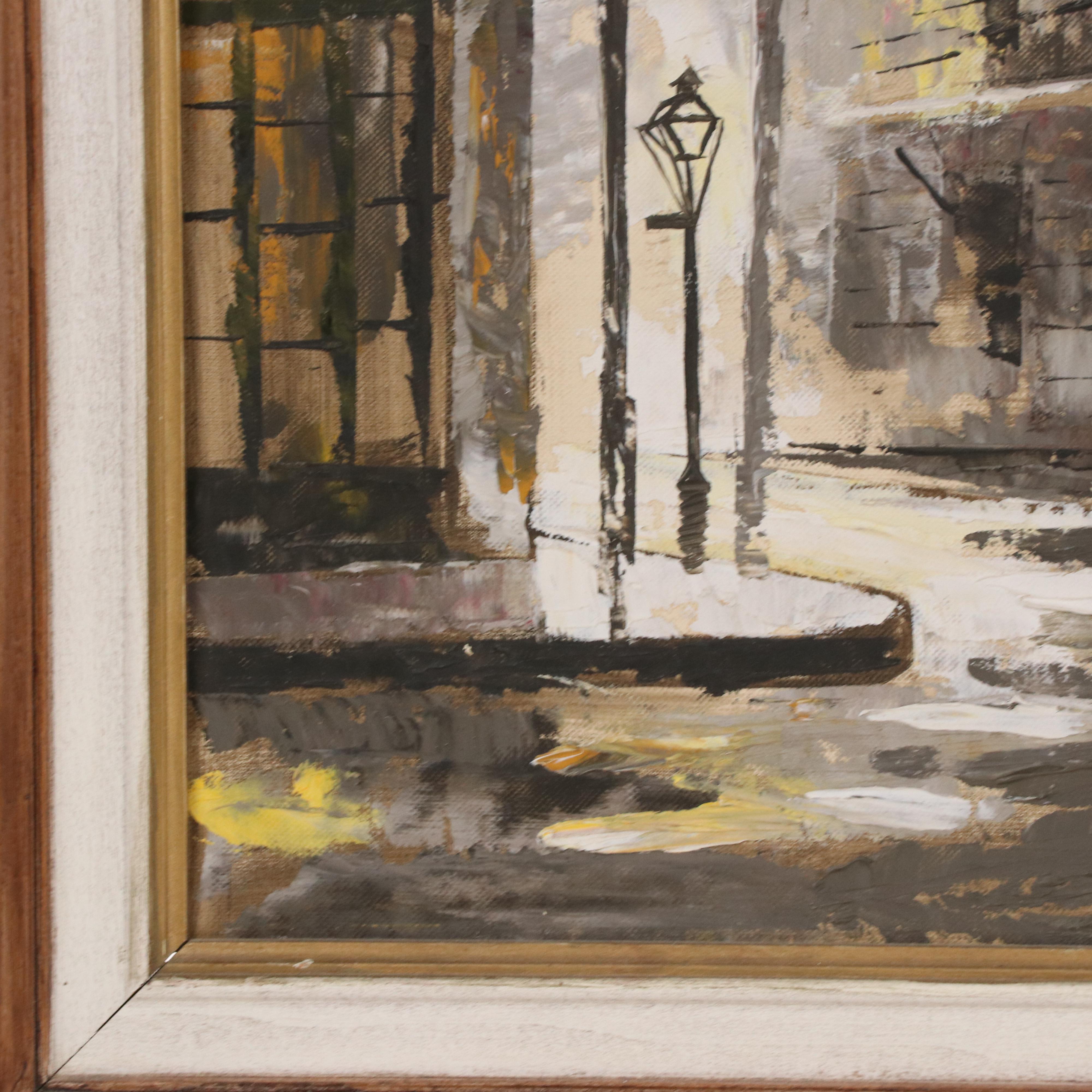 Edmund "Ed" Blouin, Jr. French Quarter Street Scene Oil Painting