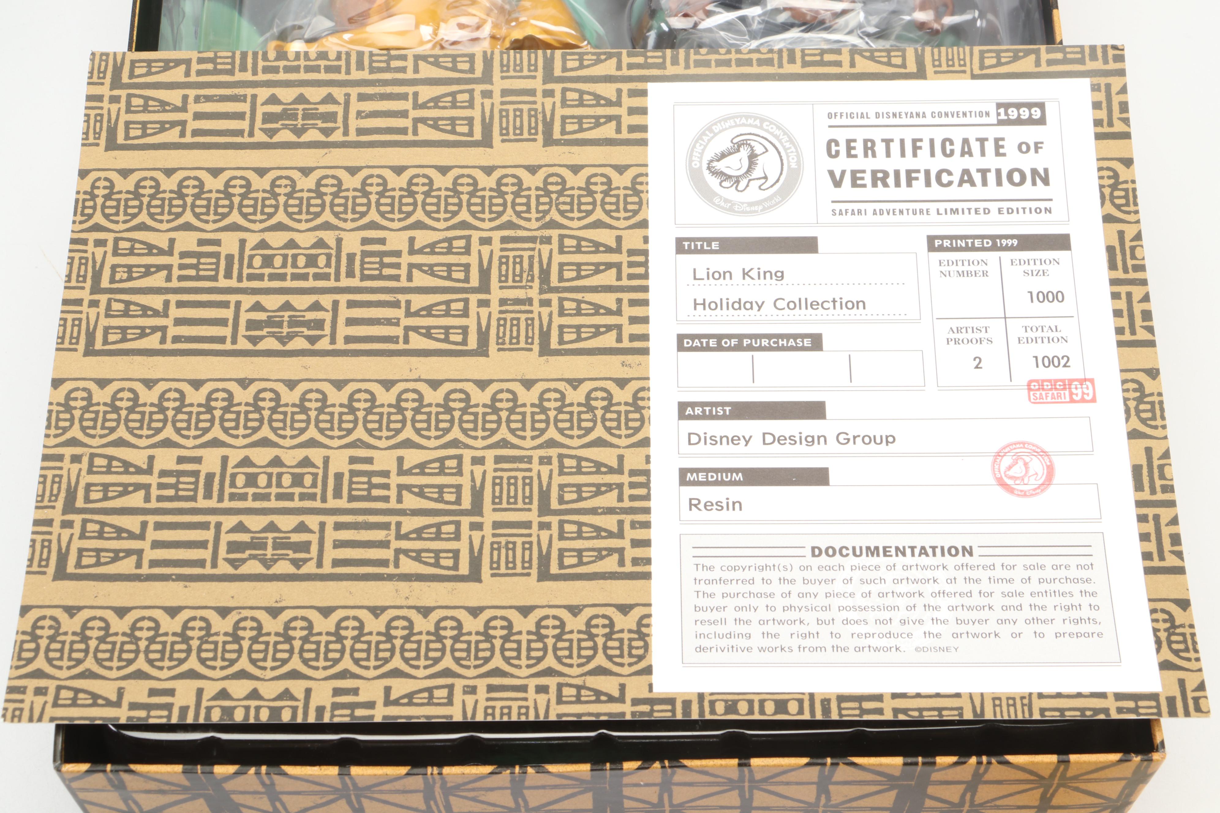 Walt Disney Lion King Safari Animal Resin Ornaments, 1999