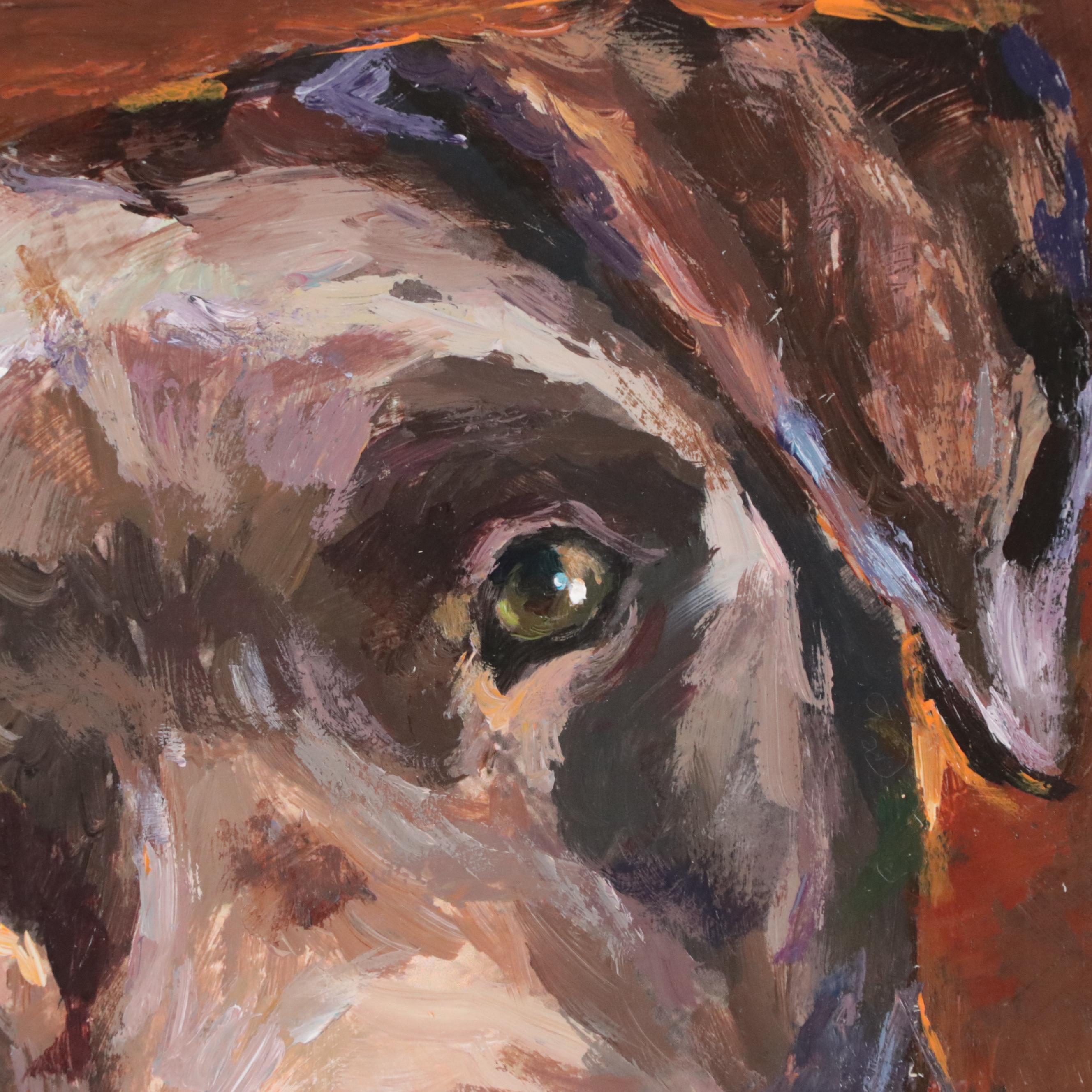 Adam Deda Oil Painting "Choco - Labrador," 2023