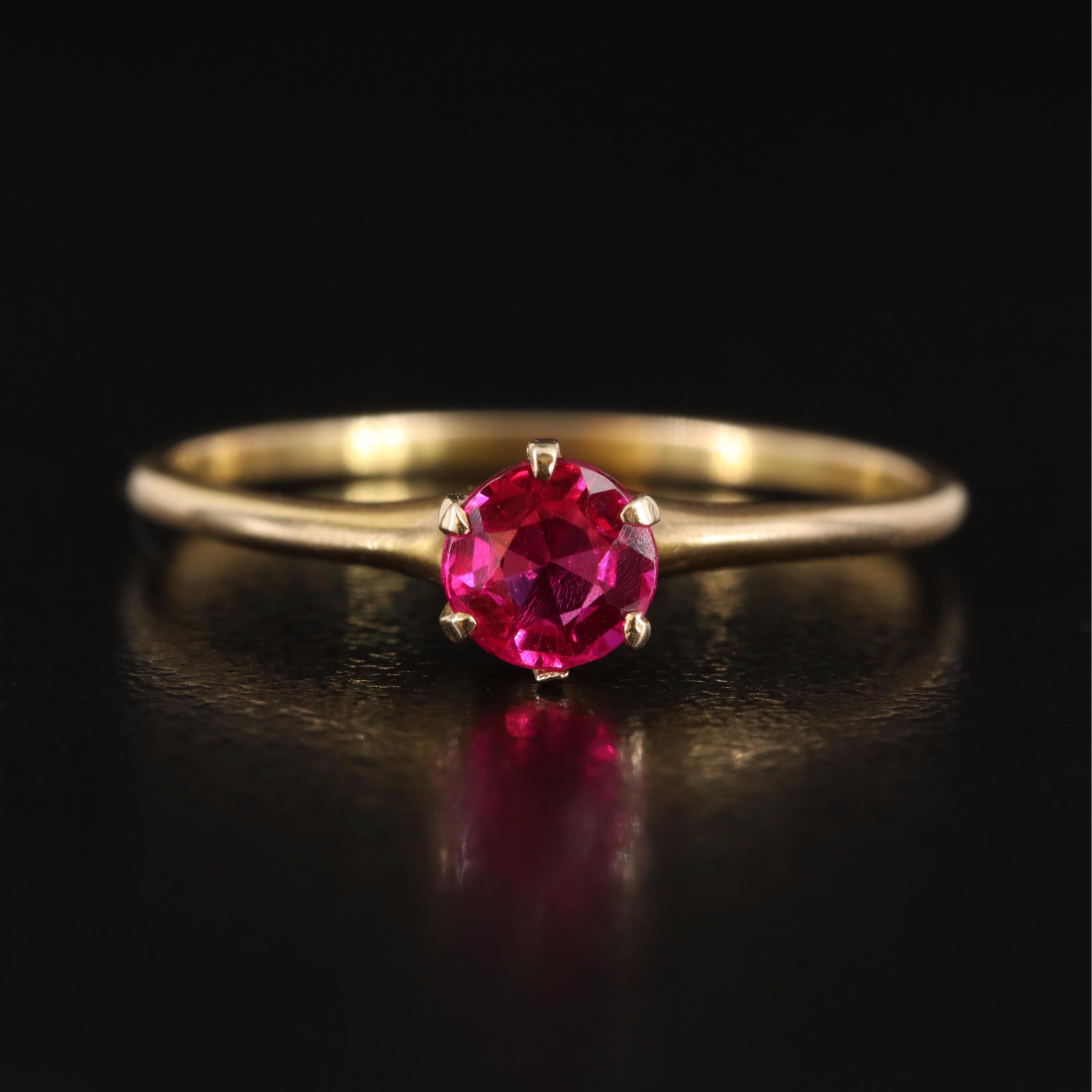 Vintage 10K Ruby Solitaire Ring