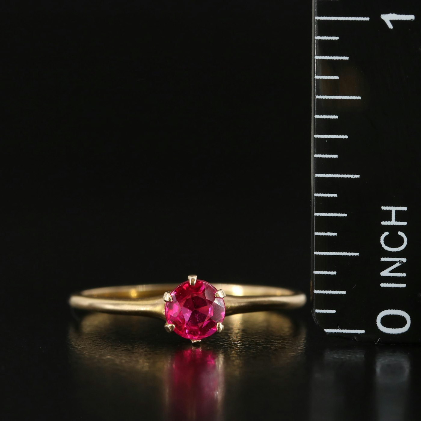 Vintage 10K Ruby Solitaire Ring | EBTH