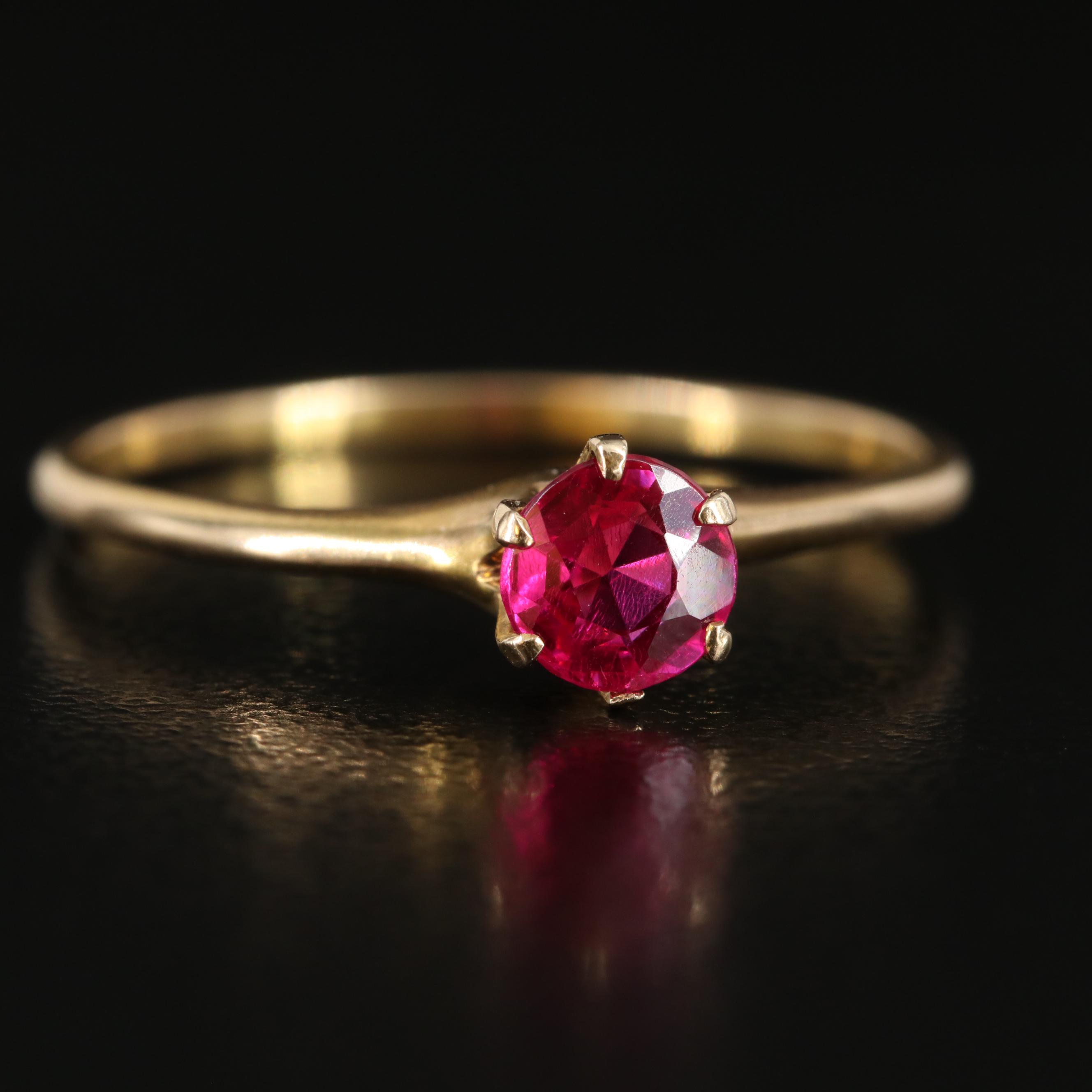 Vintage 10K Ruby Solitaire Ring