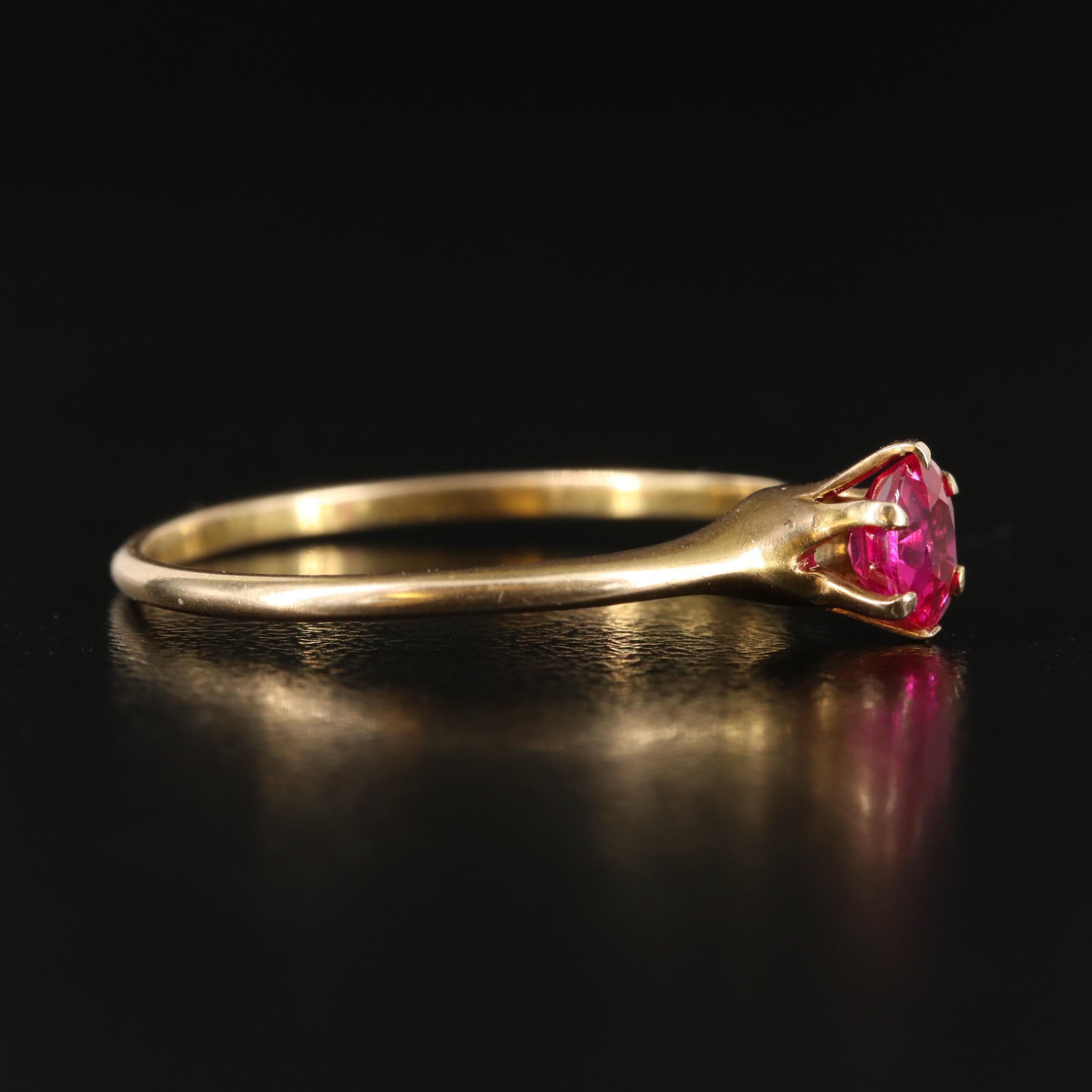 Vintage 10K Ruby Solitaire Ring