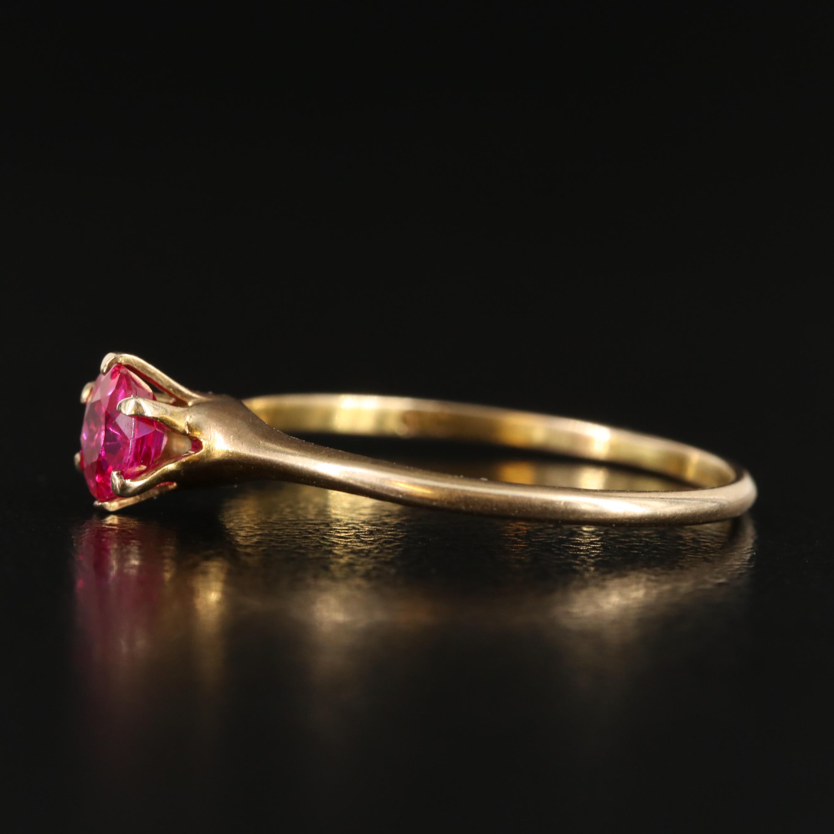 Vintage 10K Ruby Solitaire Ring