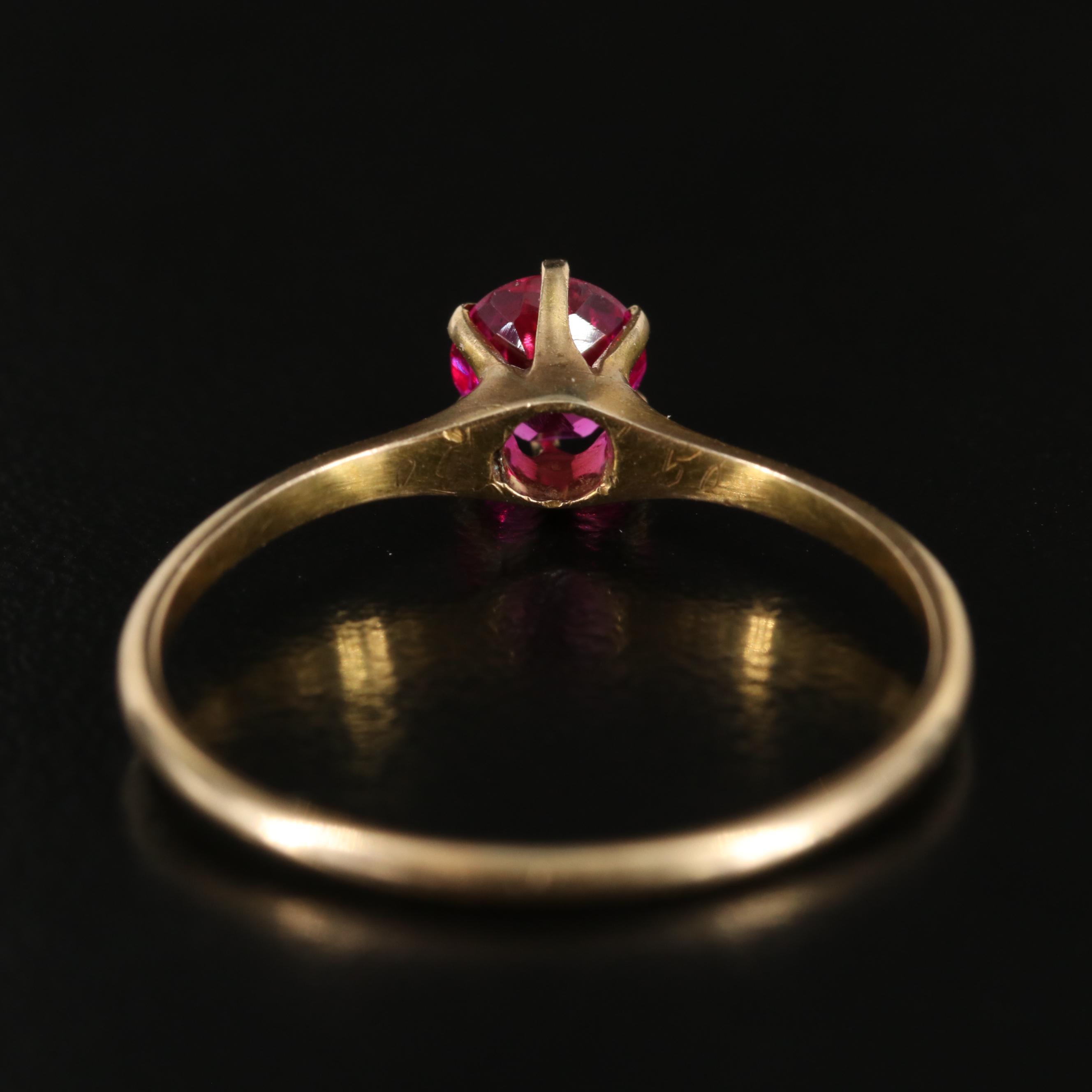 Vintage 10K Ruby Solitaire Ring