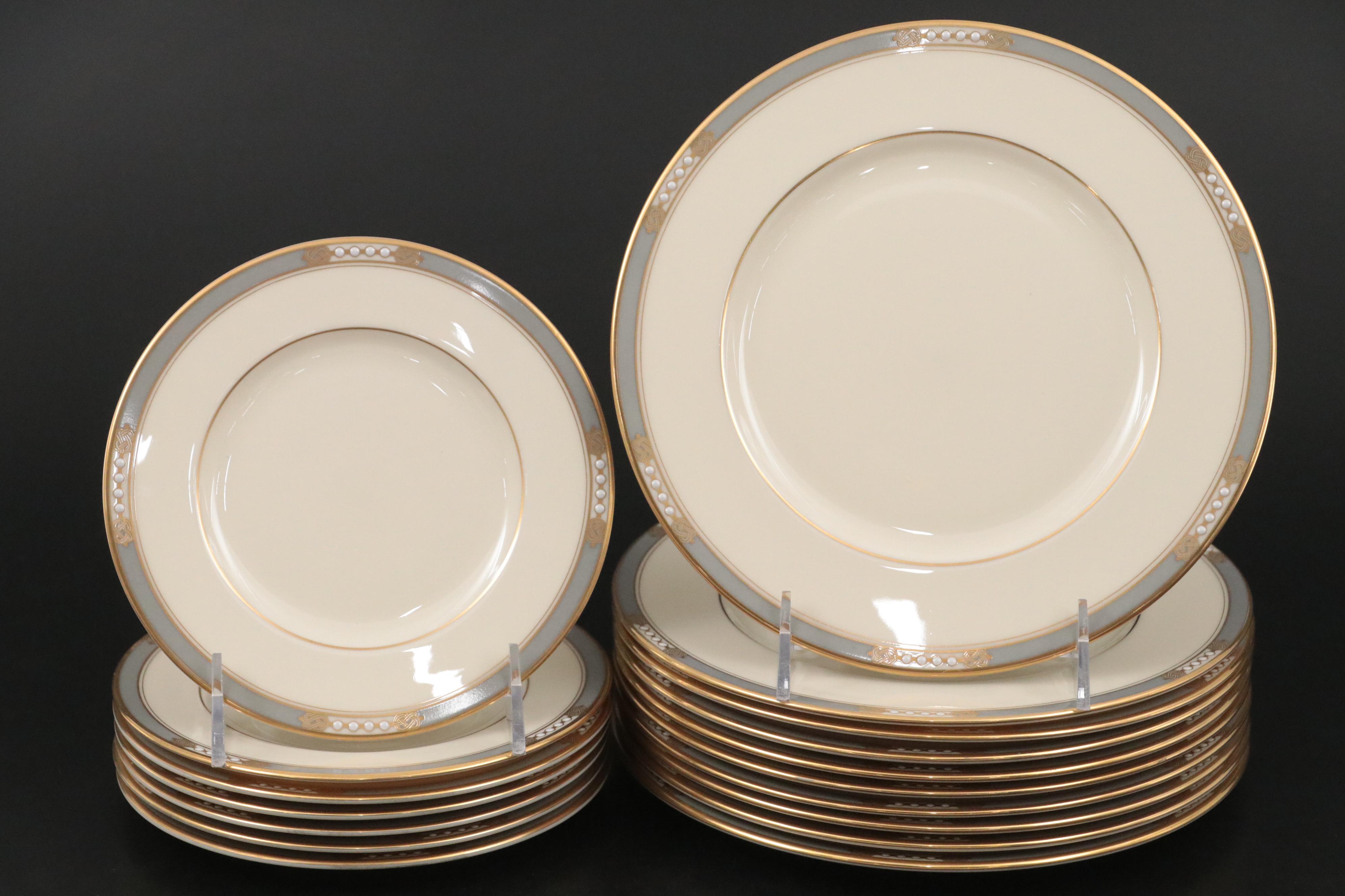 Lenox "McKinley" Porcelain Plates, "Patriots" Bowl, and Twilight Mantel Clock