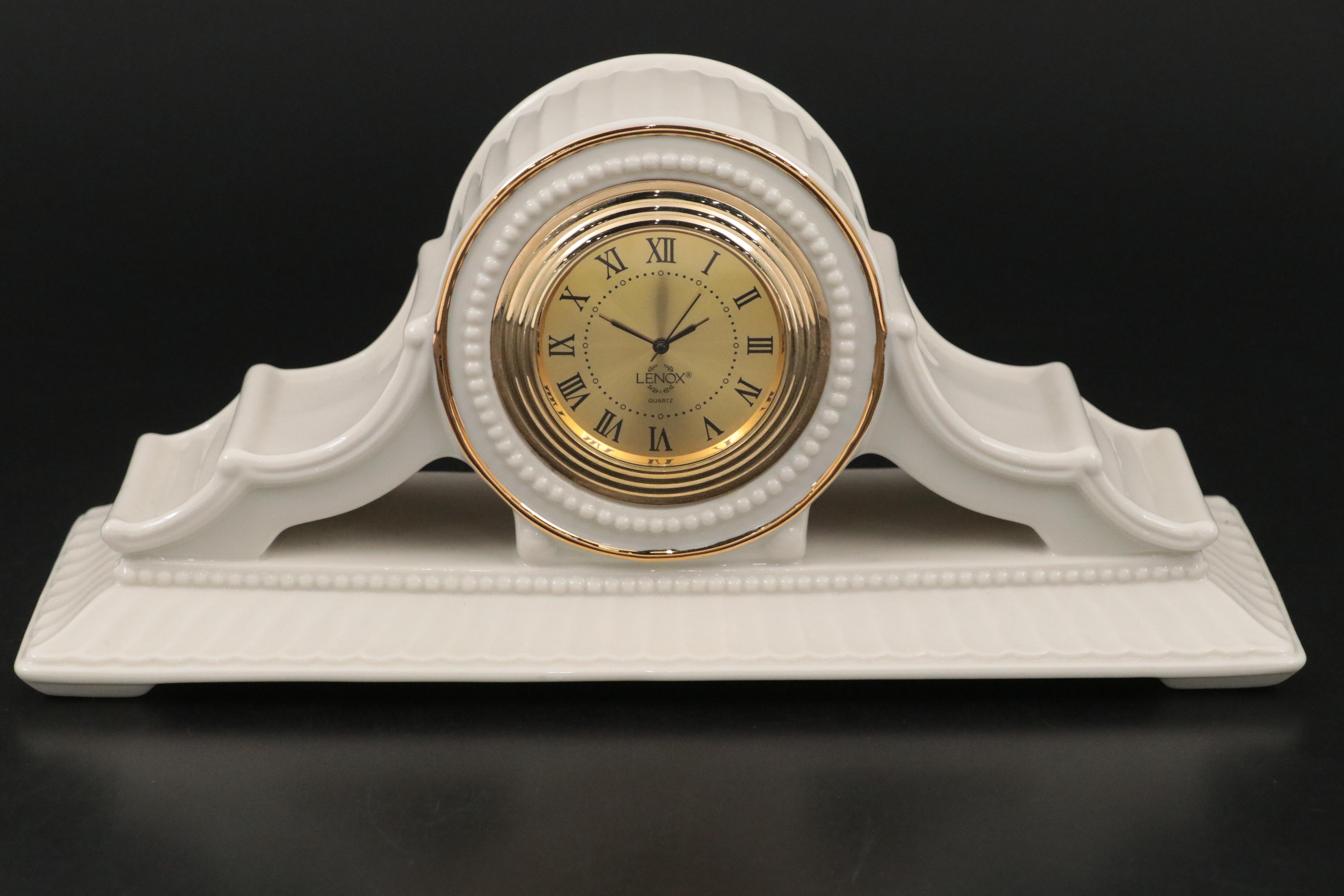 Lenox "McKinley" Porcelain Plates, "Patriots" Bowl, and Twilight Mantel Clock