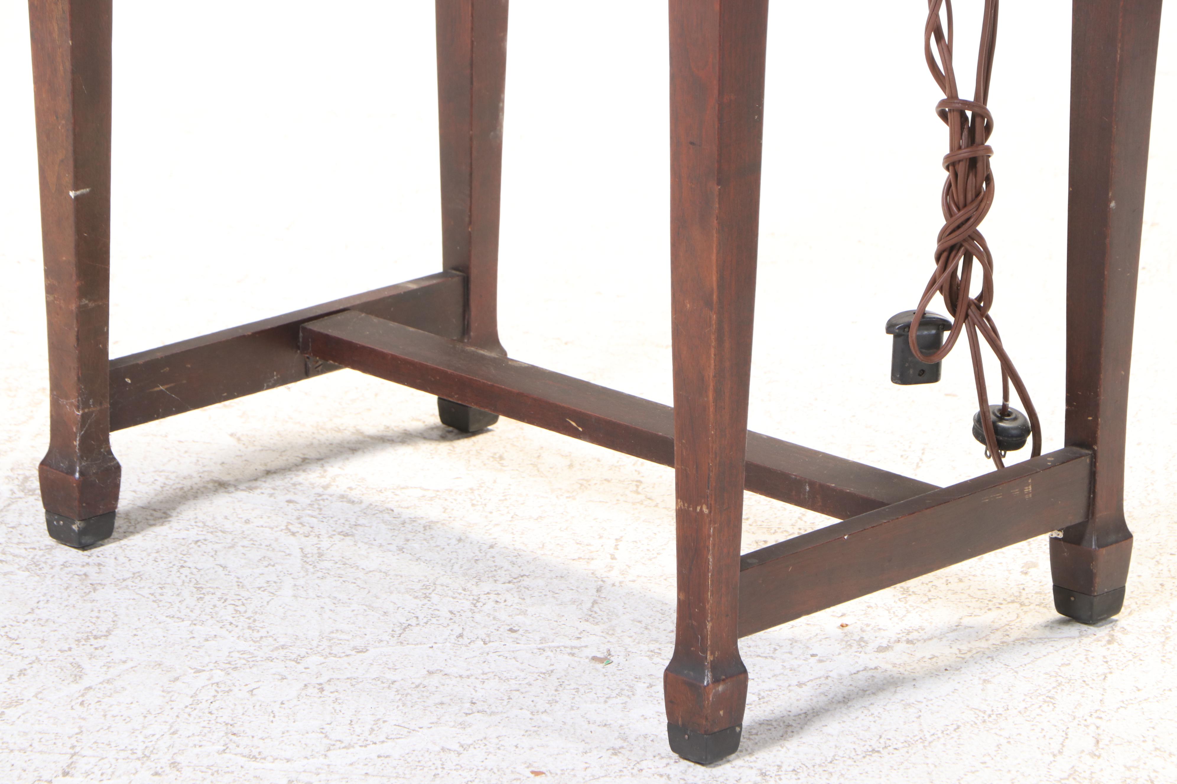 Singer Electric Sewing Machine with Drop-Leaf Wood Table, 1940s–1950s