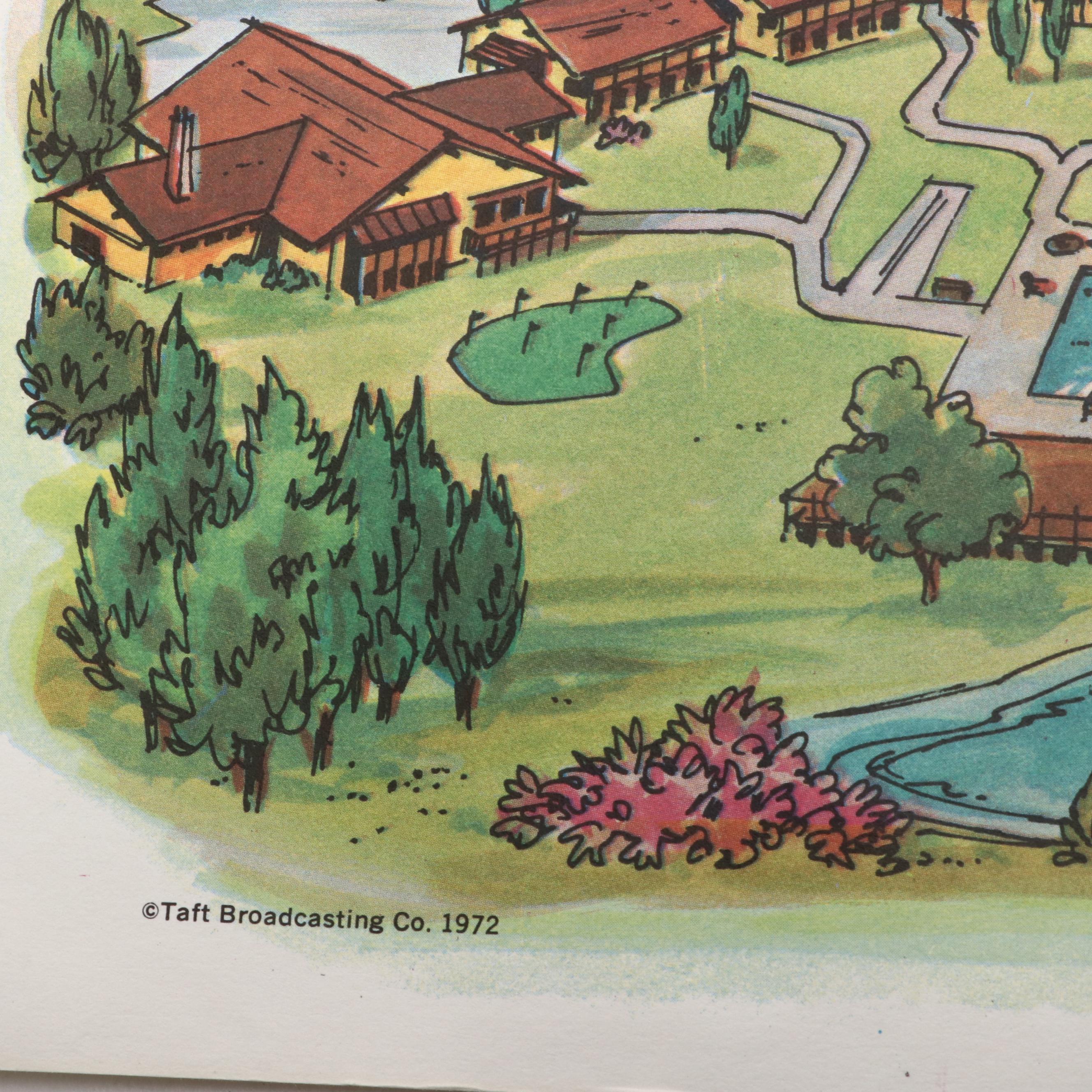 1970s Kings Island Hand-Colored Offset Lithograph Entertainment Map and More