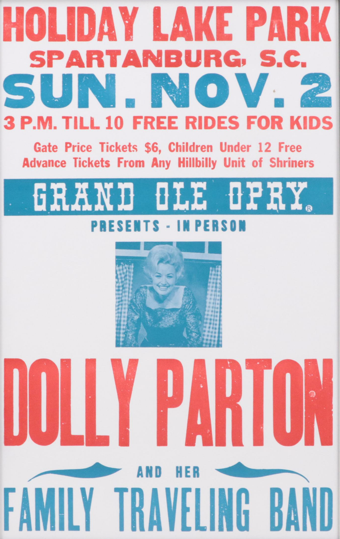 Hatch Show Print Letterpress Dolly Parton Concert Poster, Circa 2023