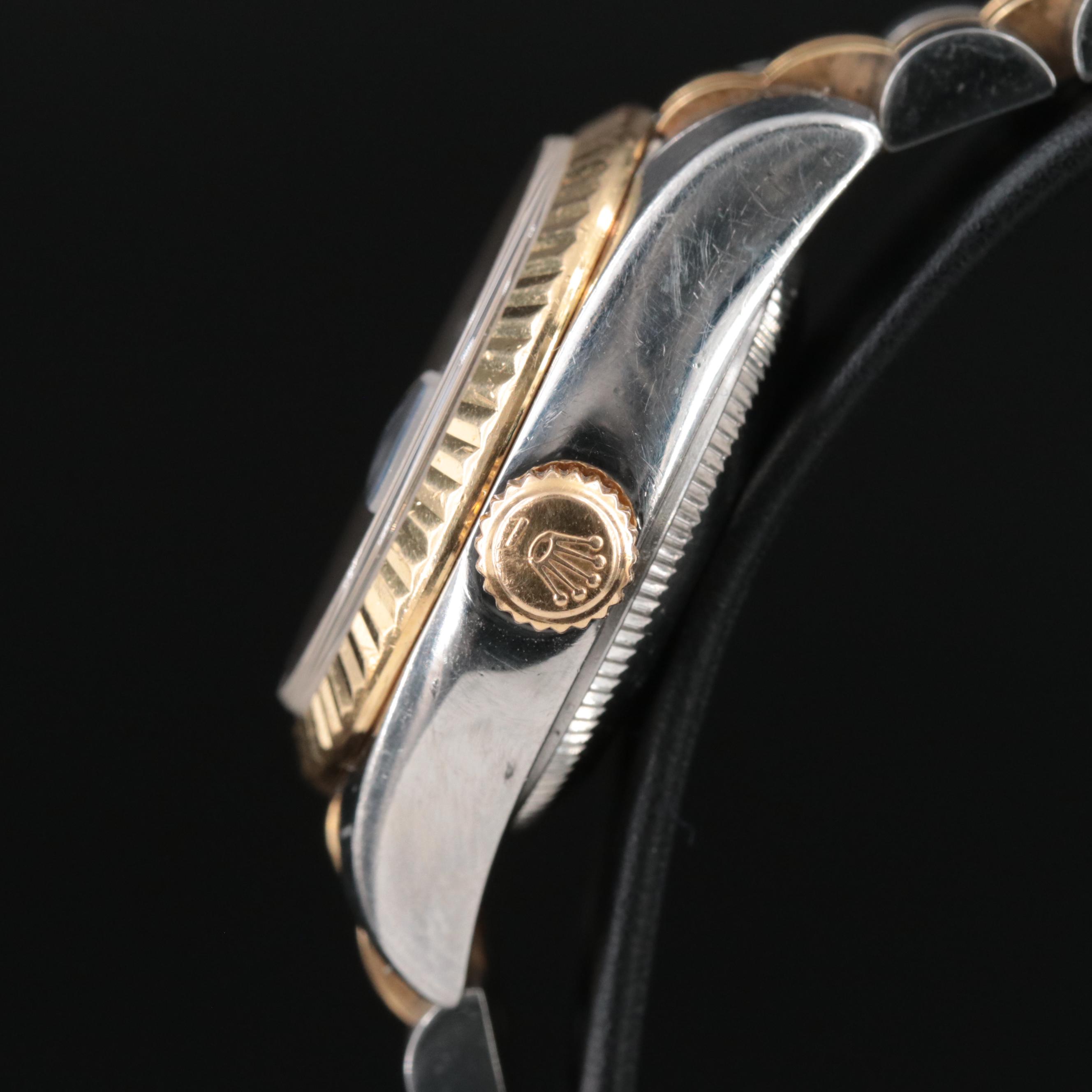 2005 Rolex Blue Factory Diamond Dial Datejust Watch