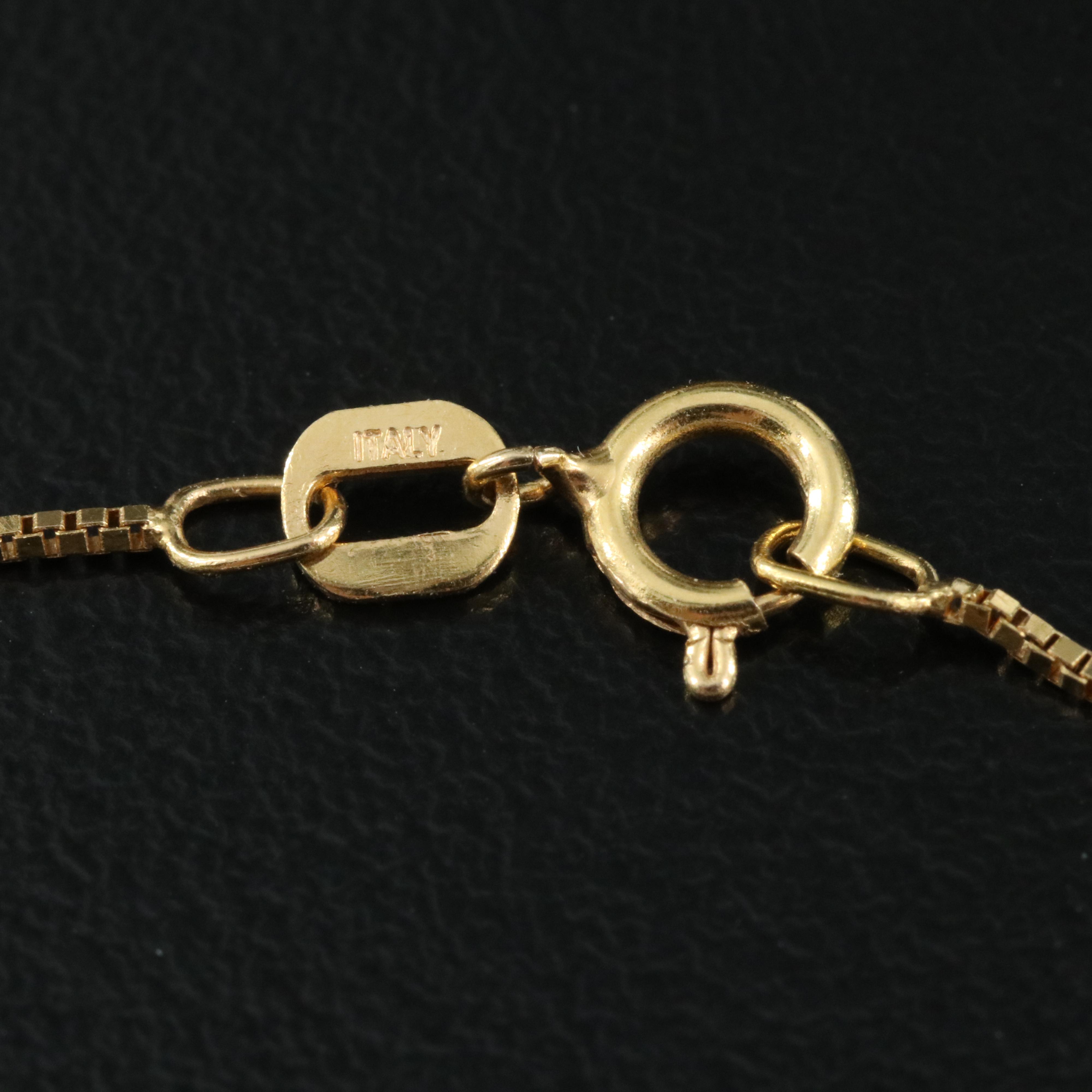 14K Garnet and Citrine Pendant on an 18K Box Chain