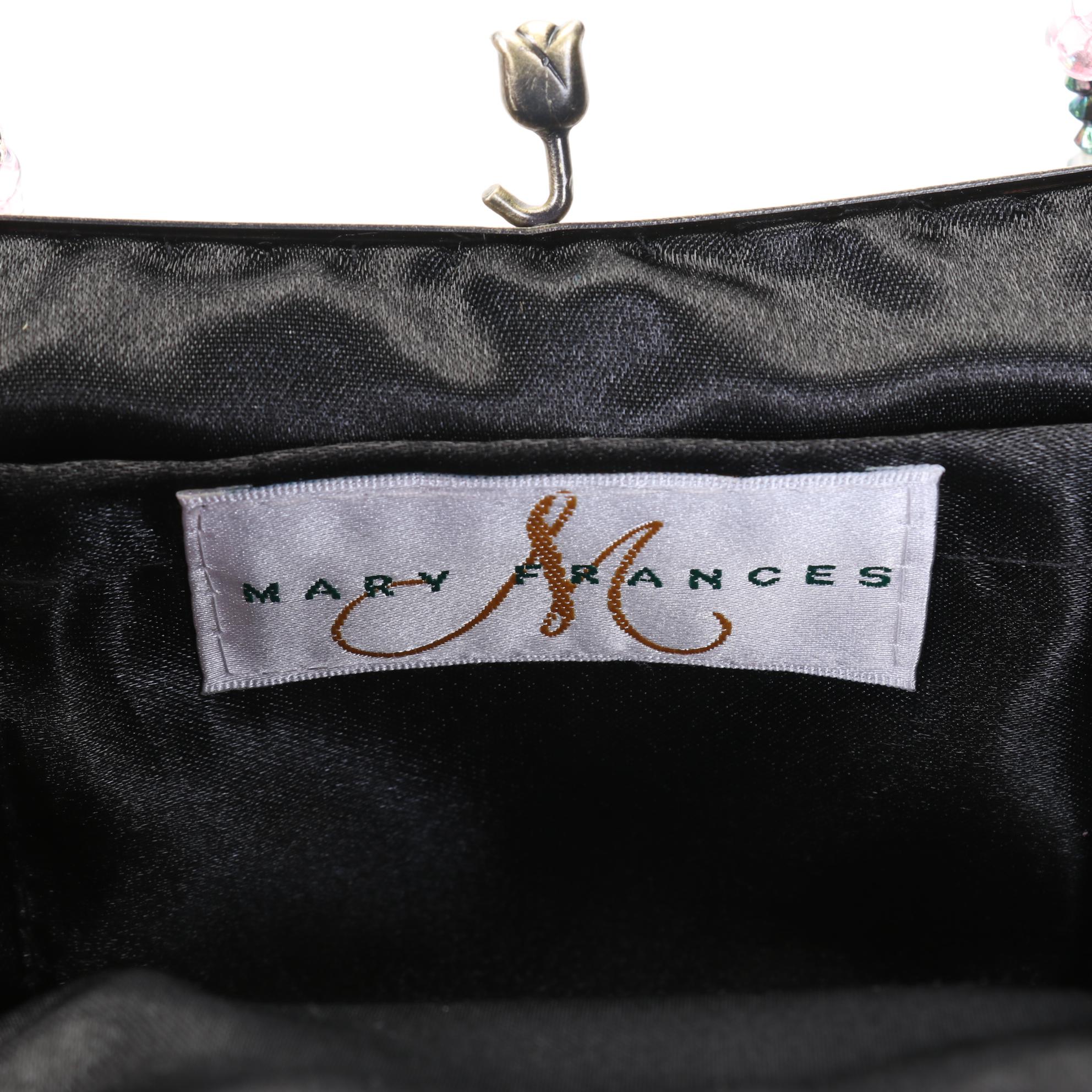 Mary Frances Hand Jeweled and Beaded Velvet Handbag with Beaded Strap