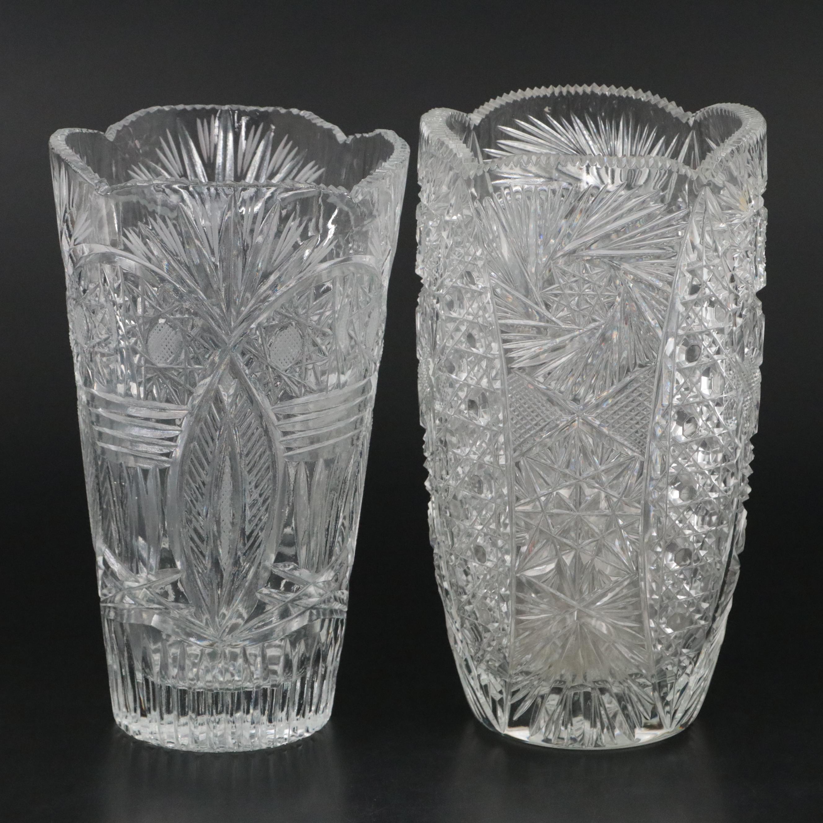 Hand-Cut Crystal Vases