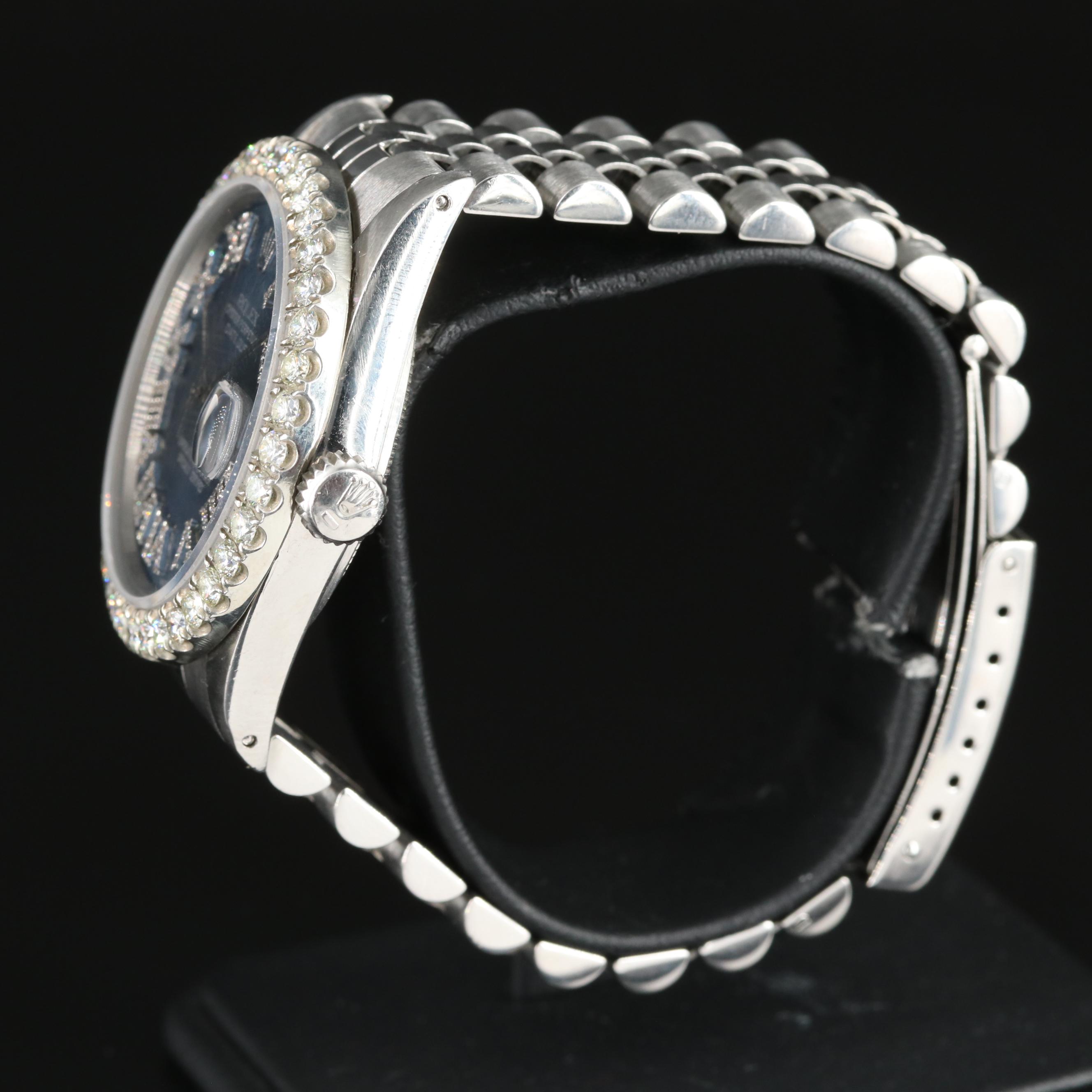 1979 Rolex Custom 2.87 CTW Diamond Dial and Bezel Datejust Watch