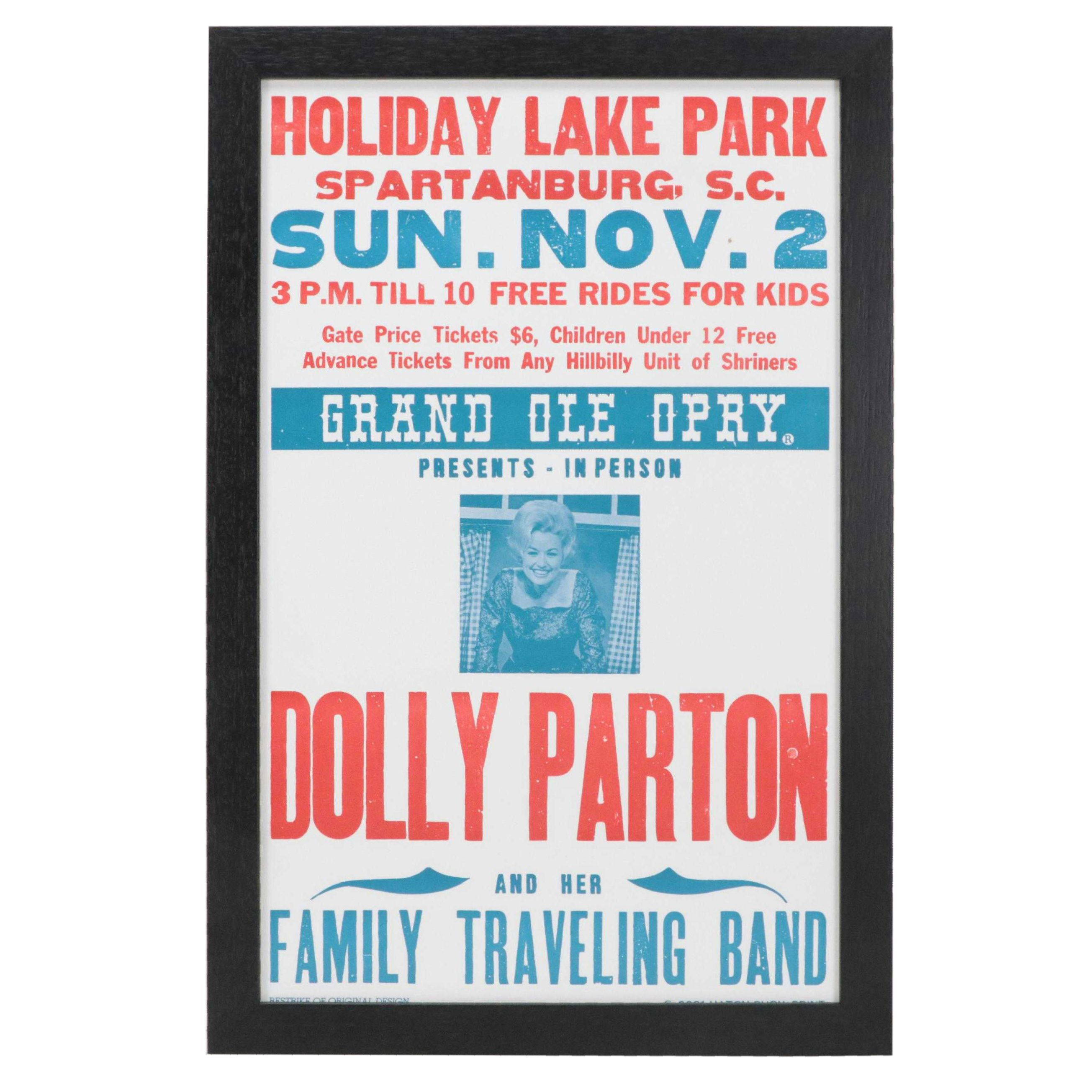 Hatch Show Print Letterpress Dolly Parton Concert Poster, Circa 2023