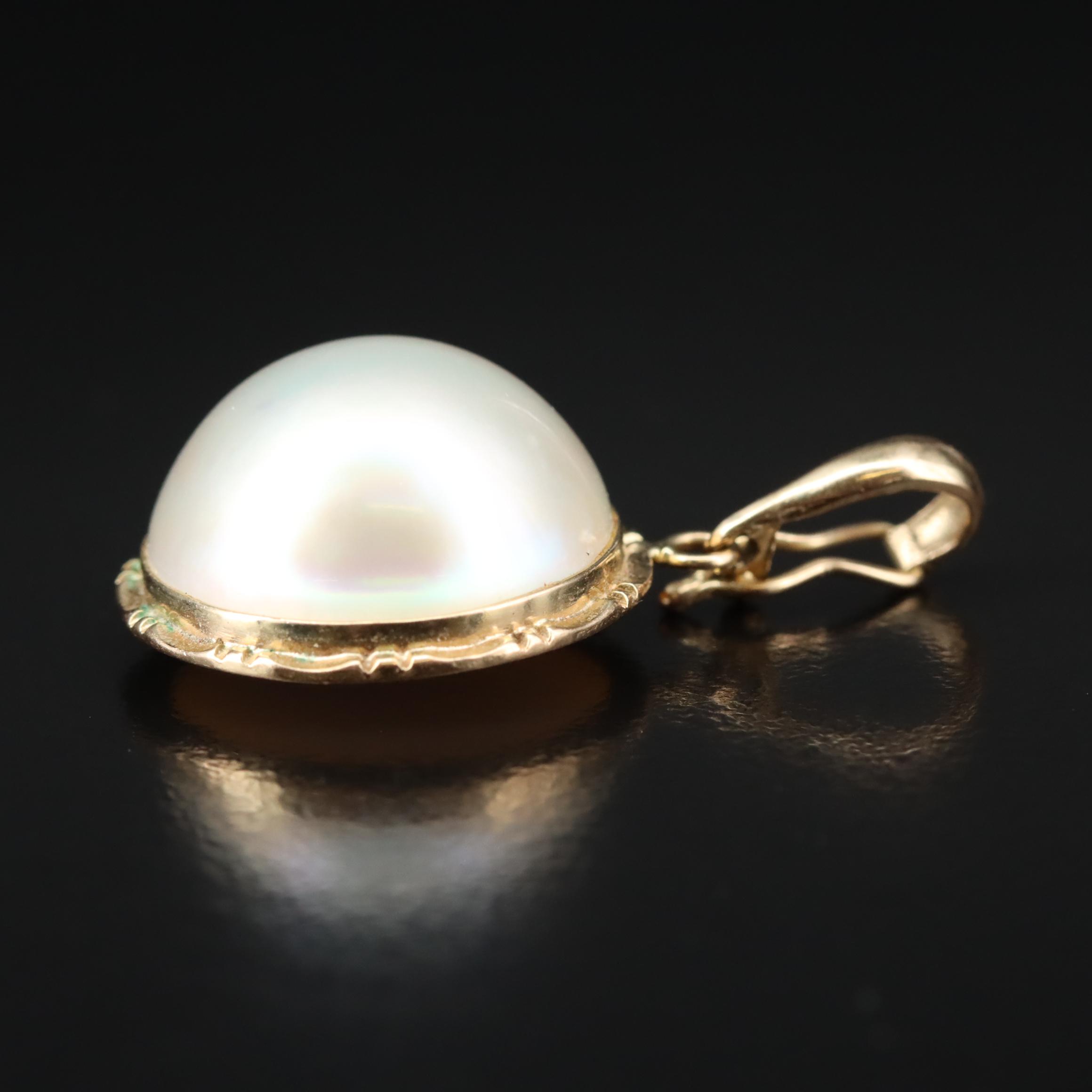14K Mabé Pearl Enhancer Pendant