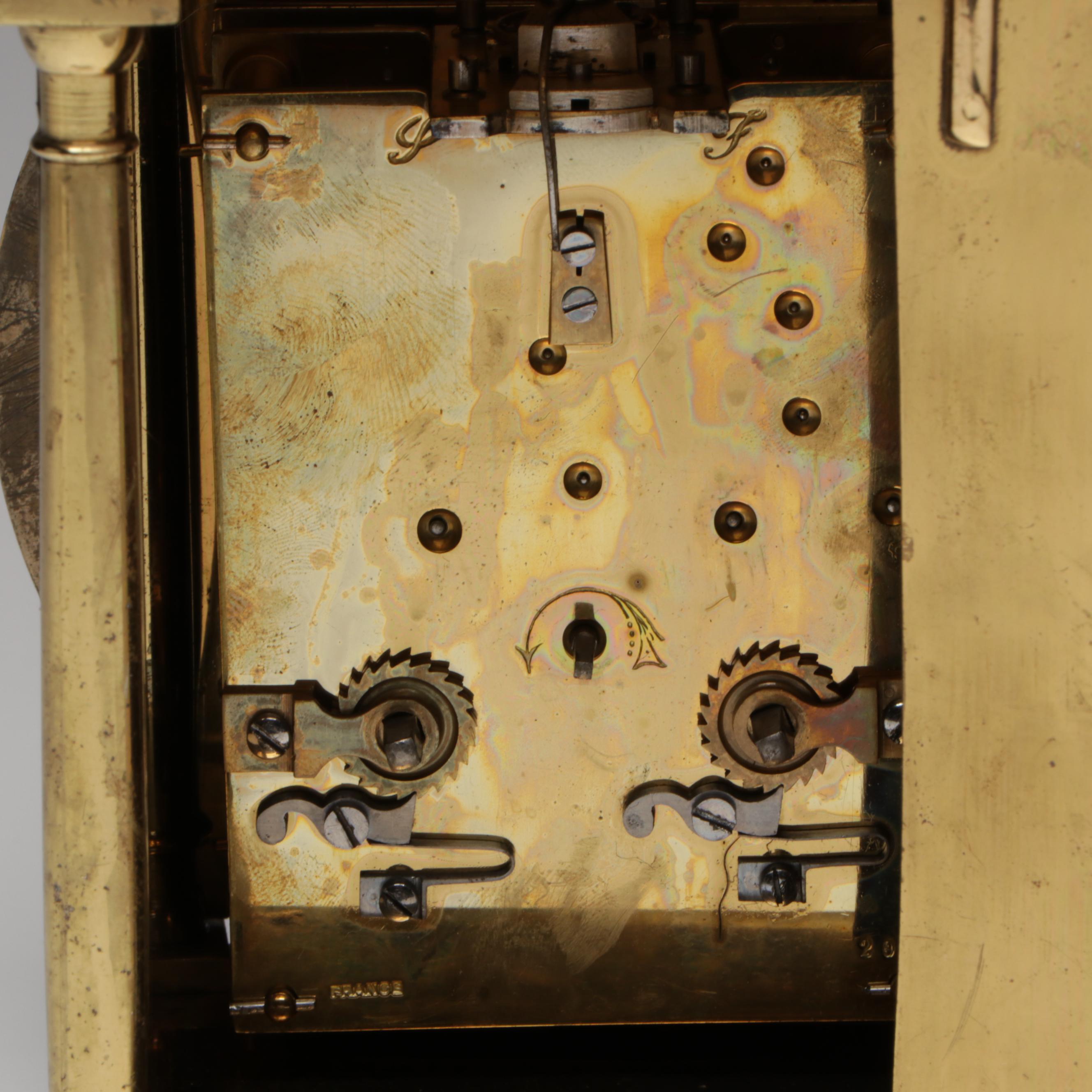 Antique English Brass Lantern Clock with French Movement