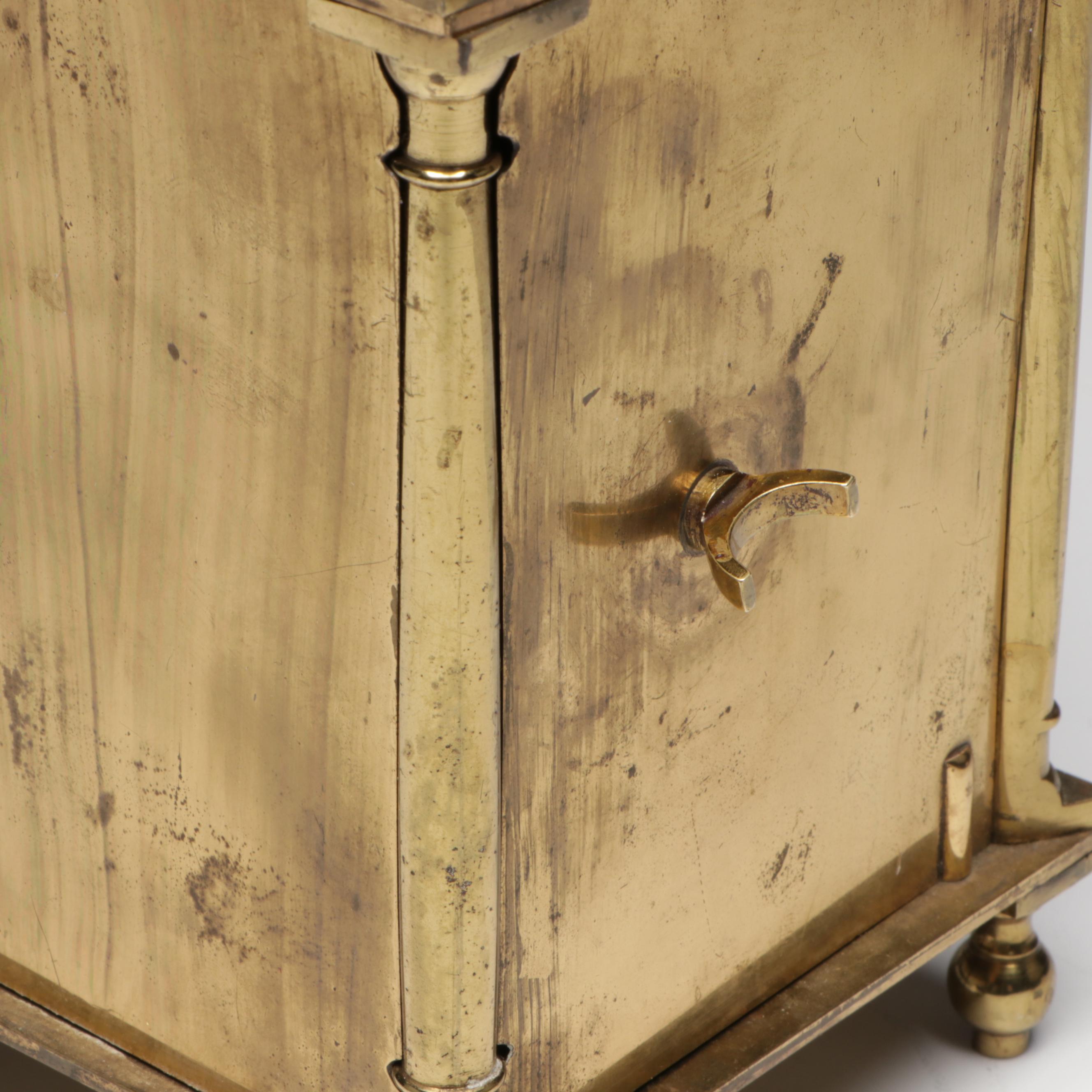 Antique English Brass Lantern Clock with French Movement