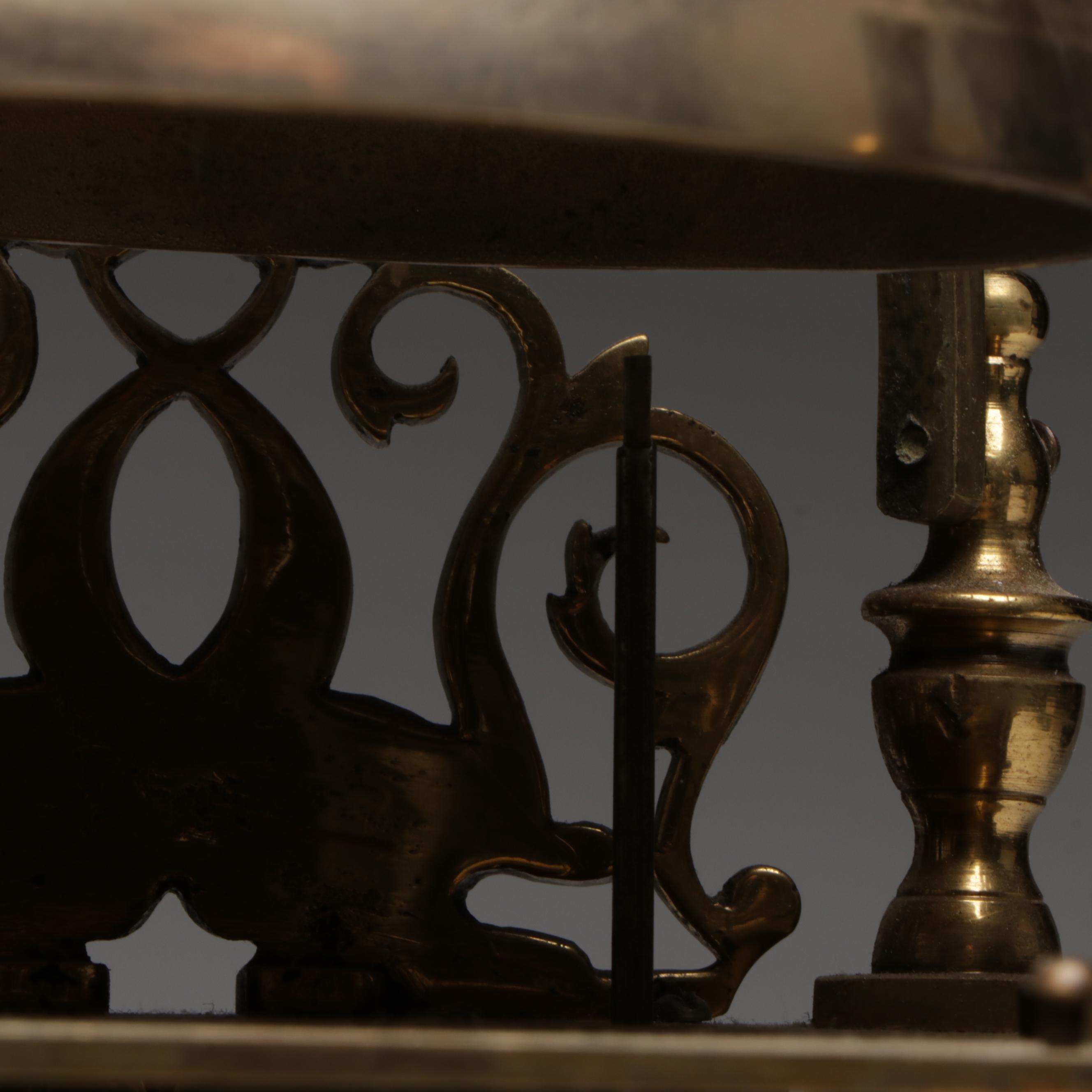 Antique English Brass Lantern Clock with French Movement